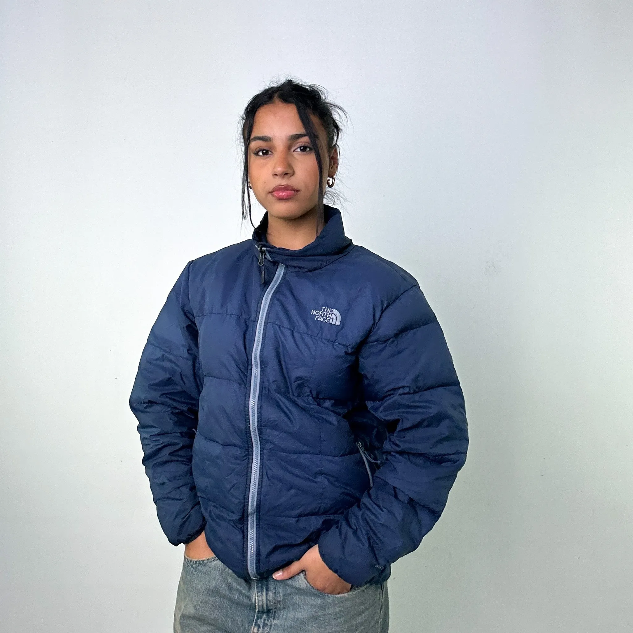 Navy Blue 90s The North Face 550 Series Puffer Jacket Coat (M)