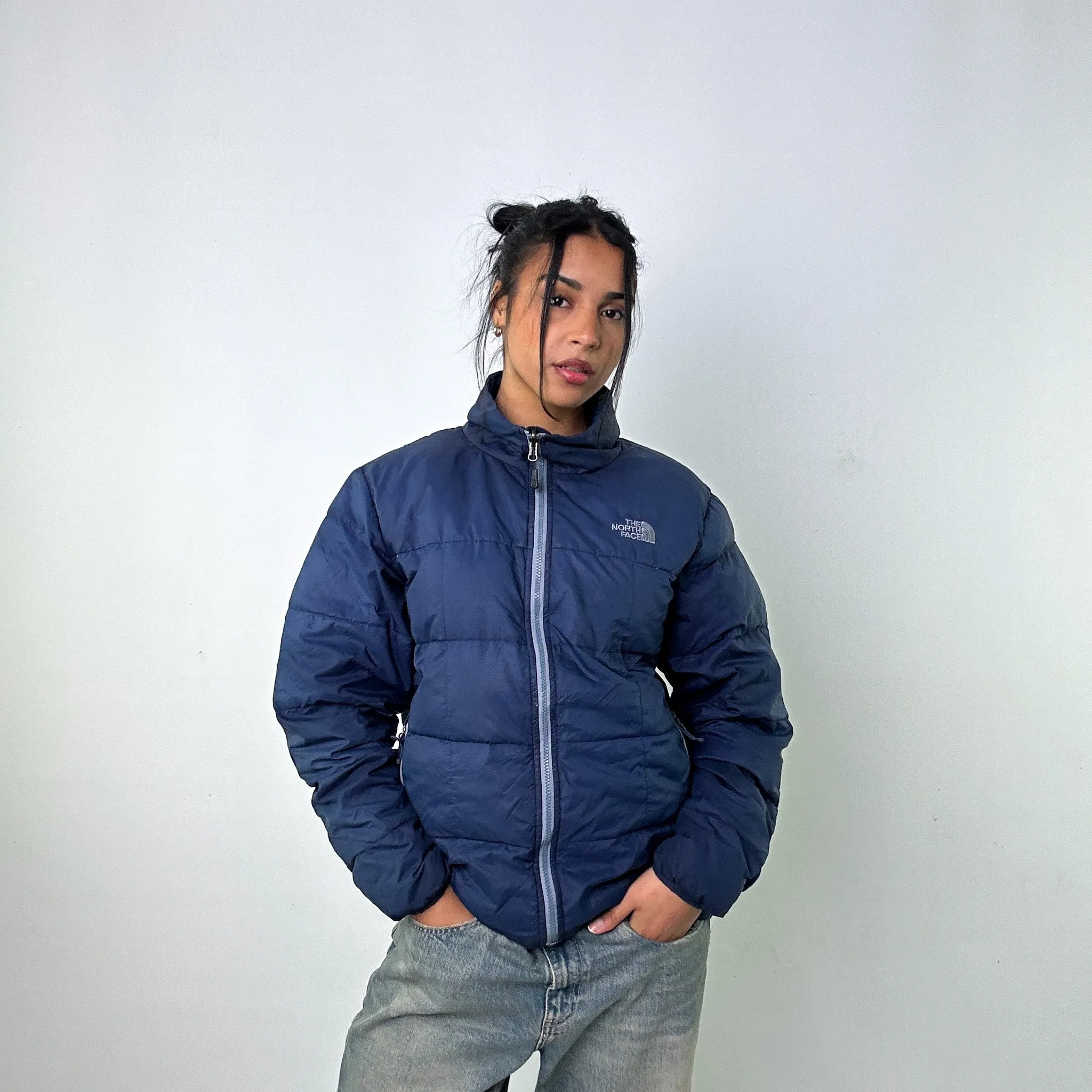 Navy Blue 90s The North Face 550 Series Puffer Jacket Coat (M)