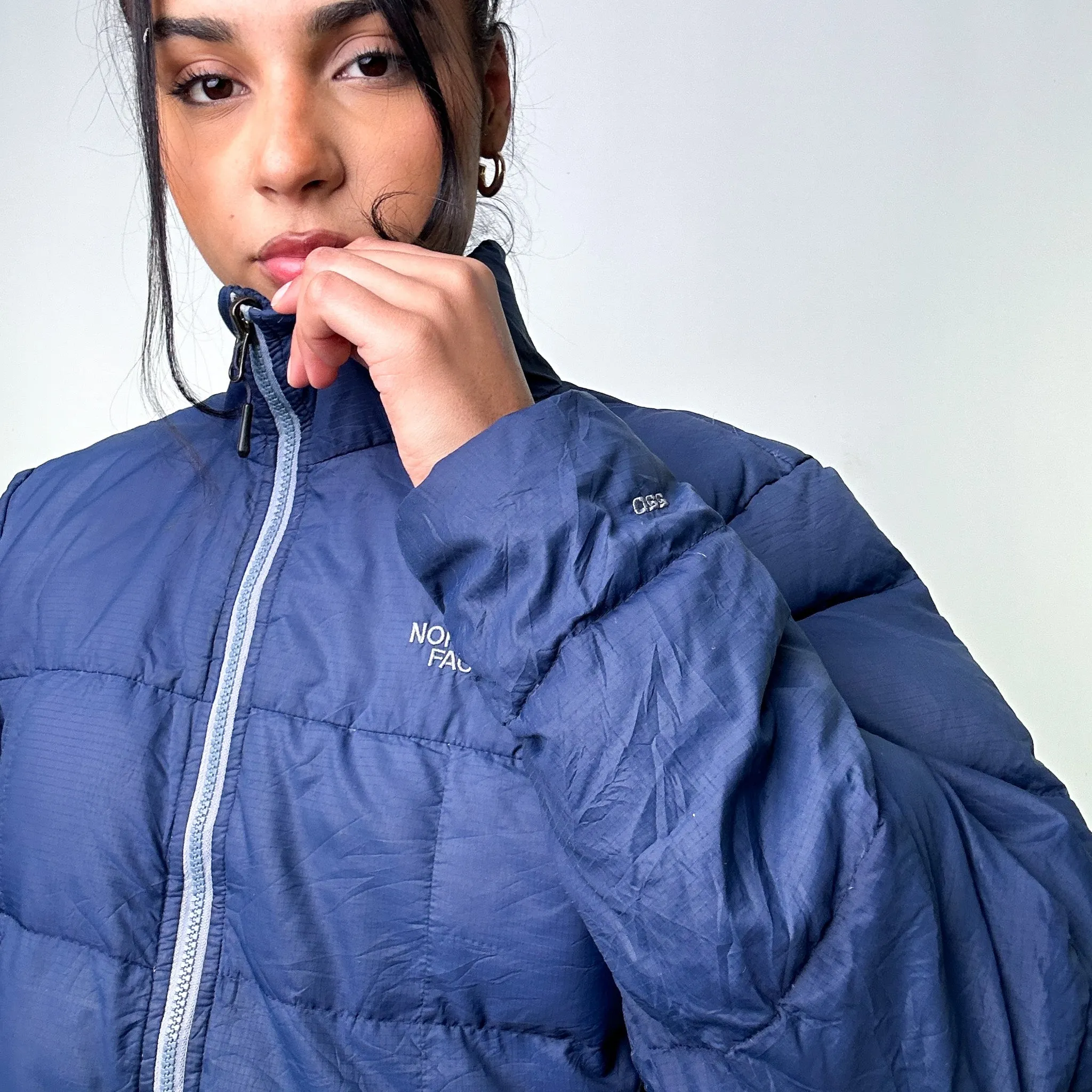 Navy Blue 90s The North Face 550 Series Puffer Jacket Coat (M)