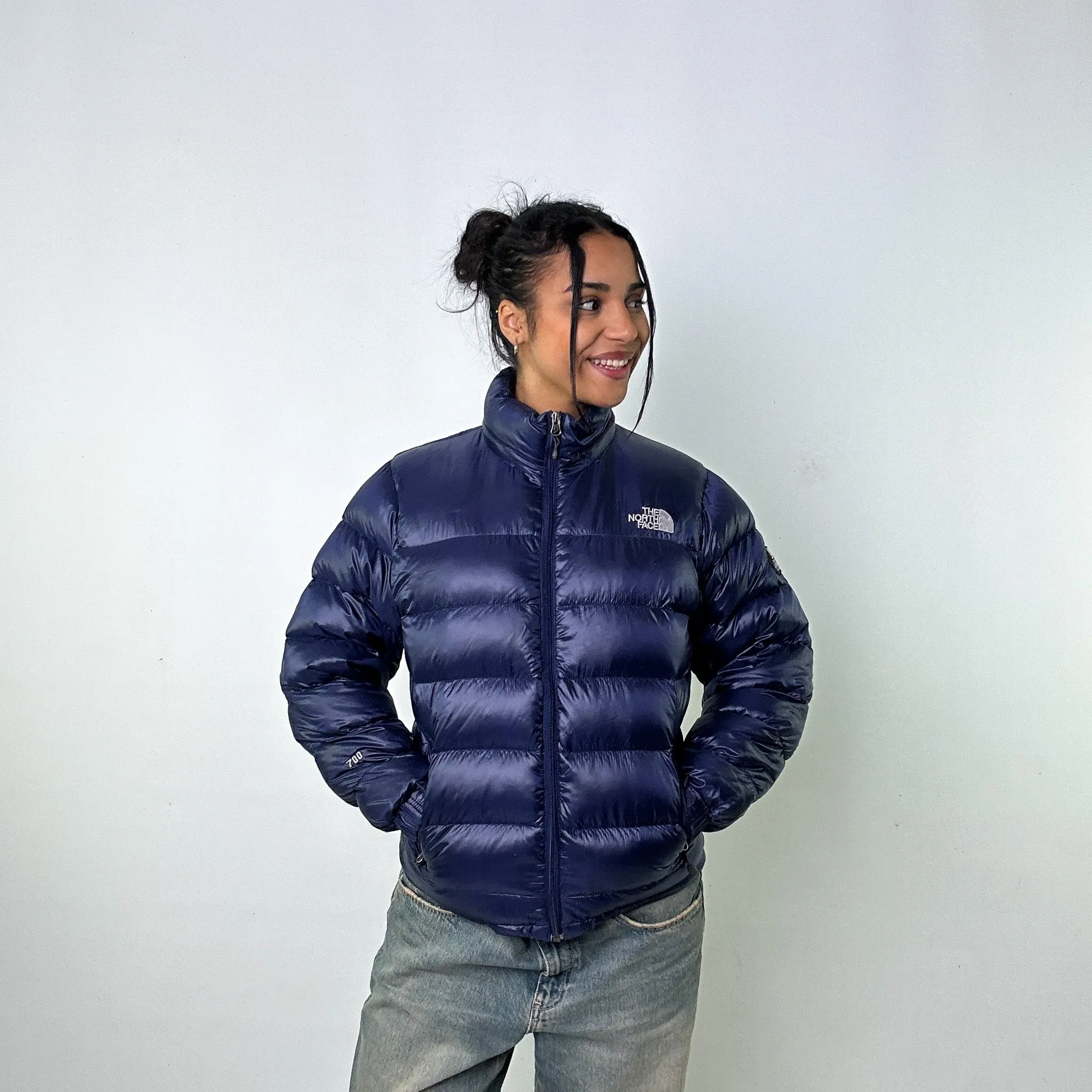 Navy Blue 90s The North Face 700 Series Puffer Jacket Coat (S)