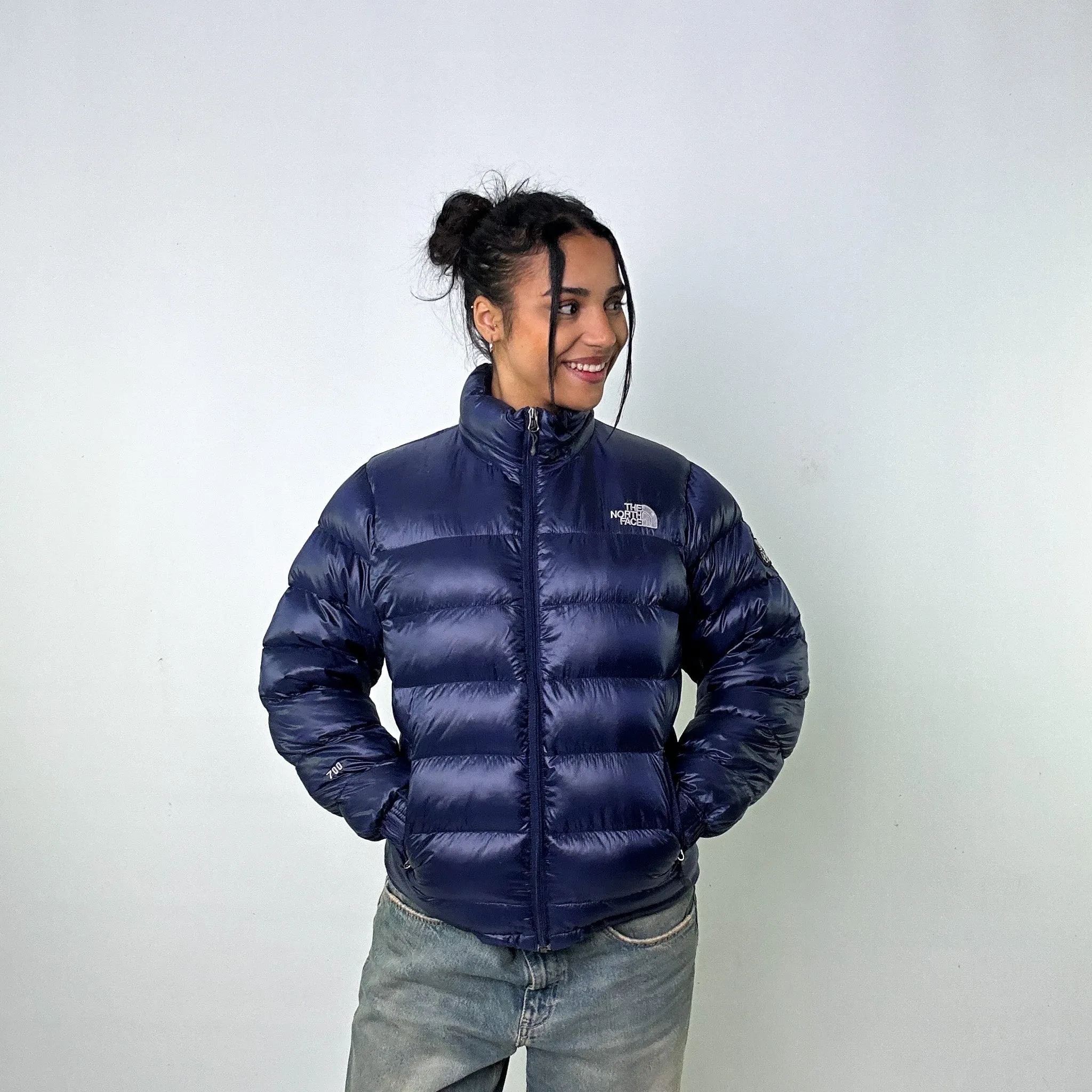 Navy Blue 90s The North Face 700 Series Puffer Jacket Coat (S)