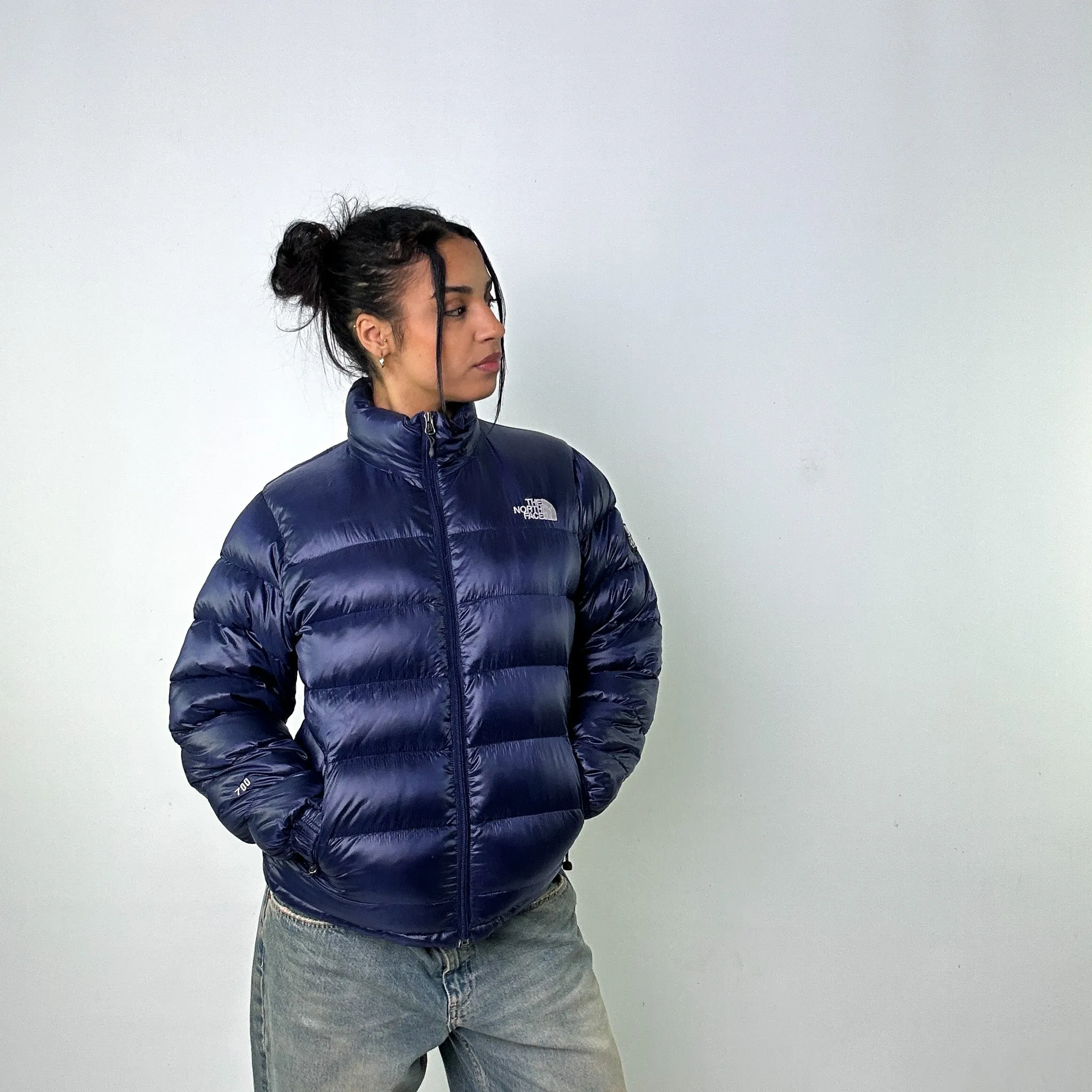 Navy Blue 90s The North Face 700 Series Puffer Jacket Coat (S)