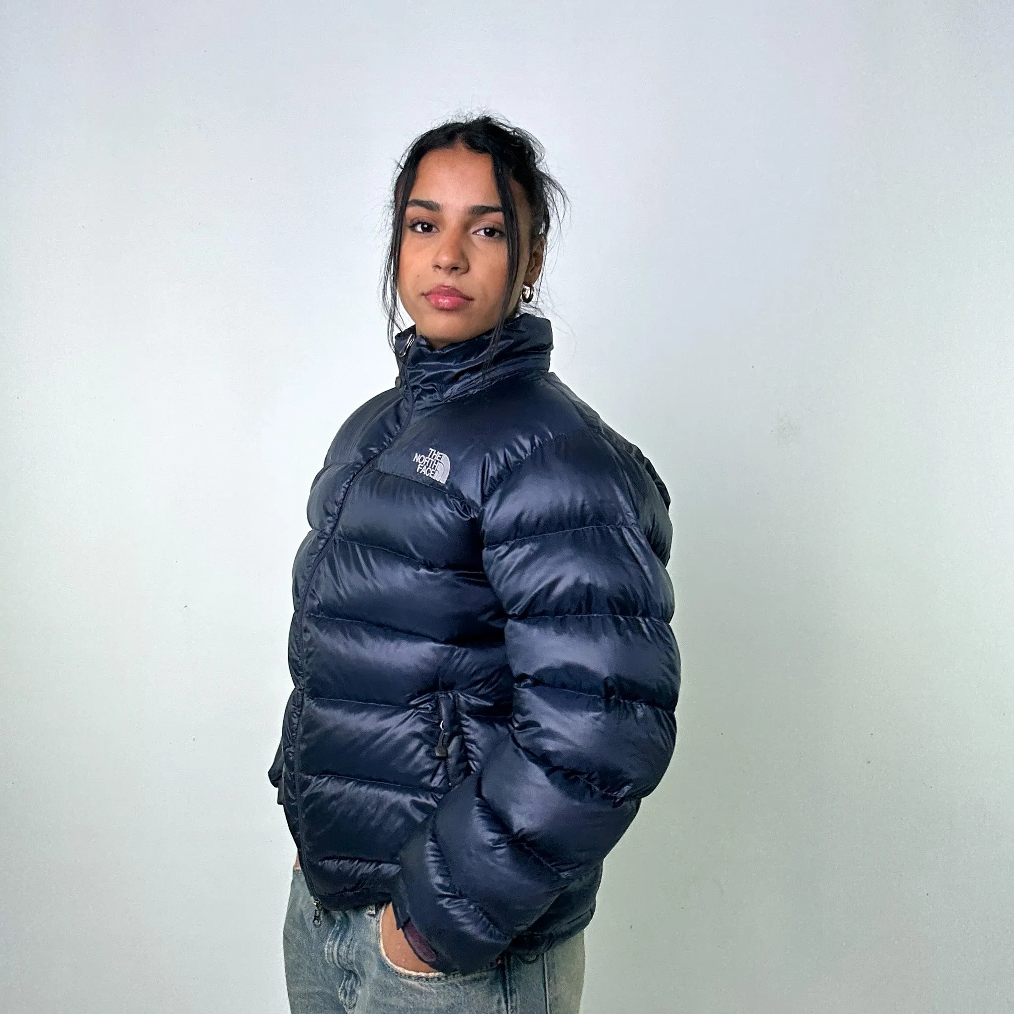 Navy Blue 90s The North Face Puffer Jacket Coat (M)