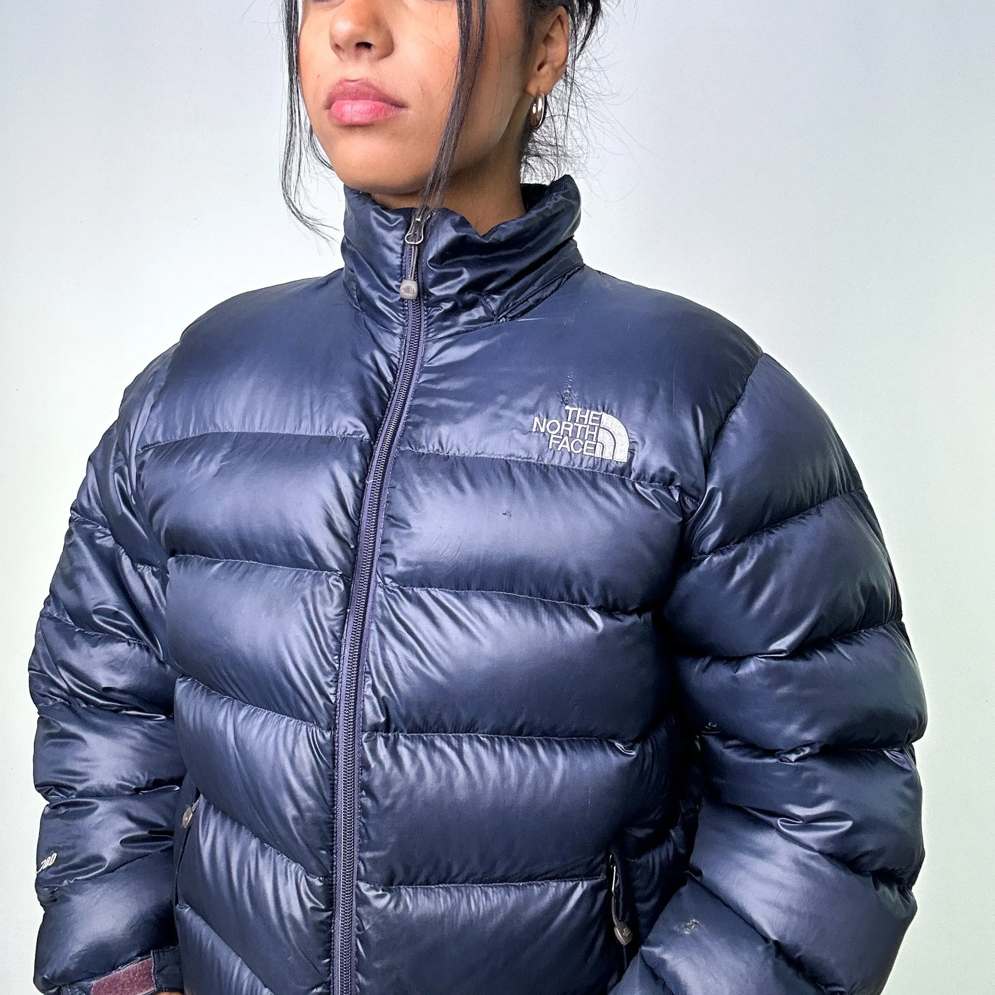 Navy Blue 90s The North Face Puffer Jacket Coat (M)