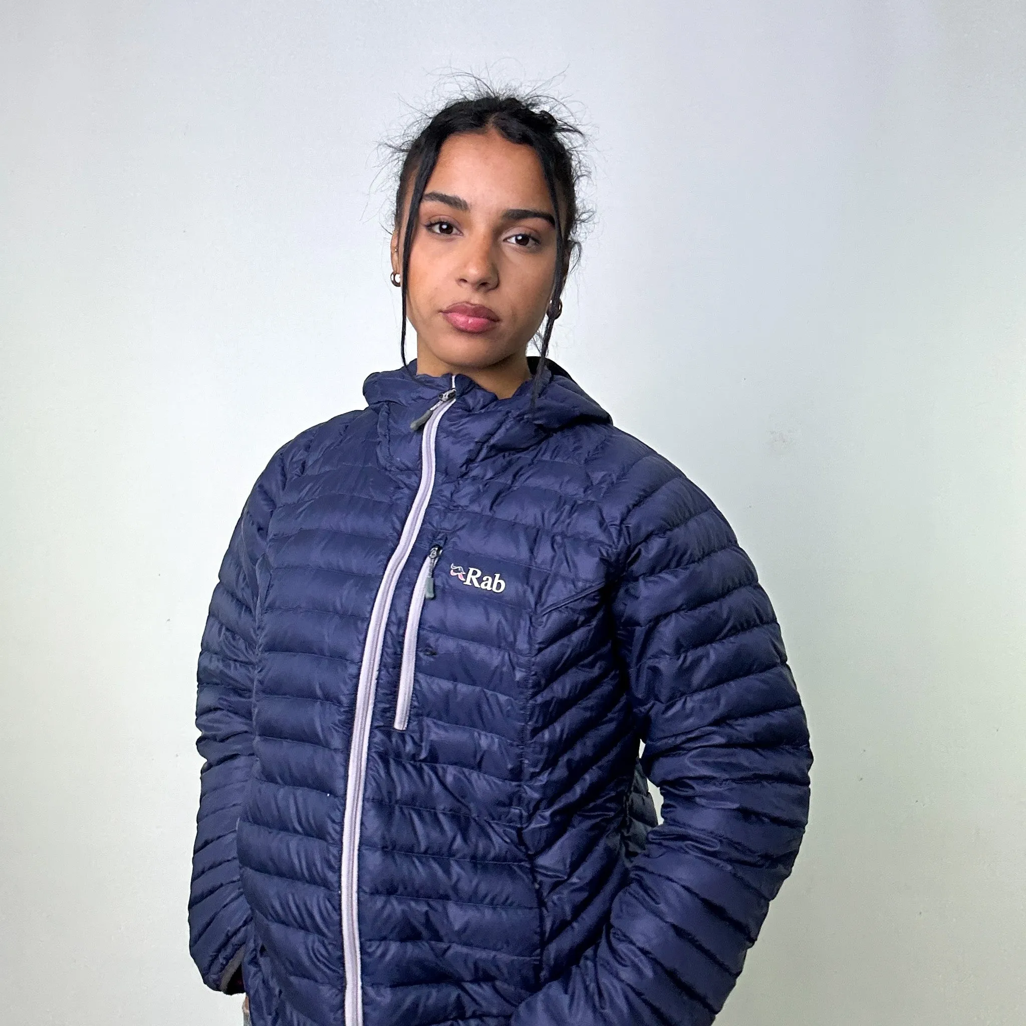 Navy Blue y2ks Rab Microlight Alpine Puffer Jacket Coat (XL)