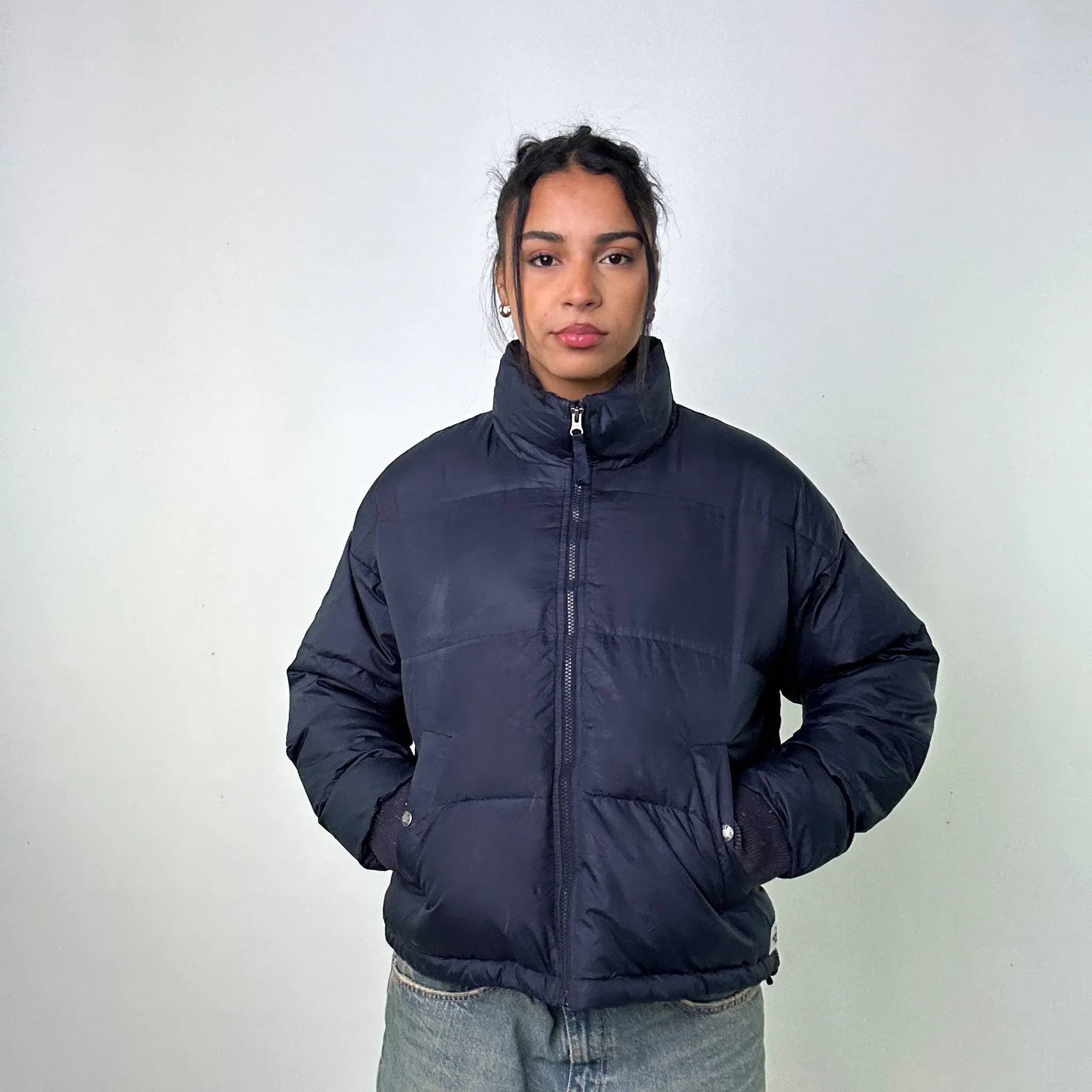 Navy Blue y2ks The North Face Puffer Jacket Coat (M)