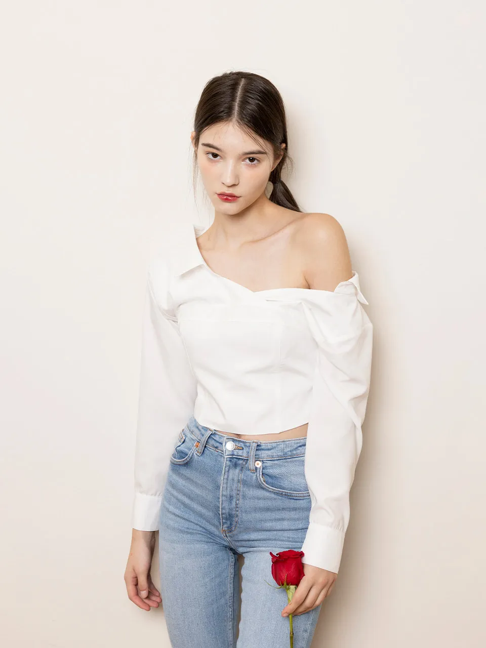 Not your rose  |Street Style Long Sleeves Plain Cotton Shirts & Blouses