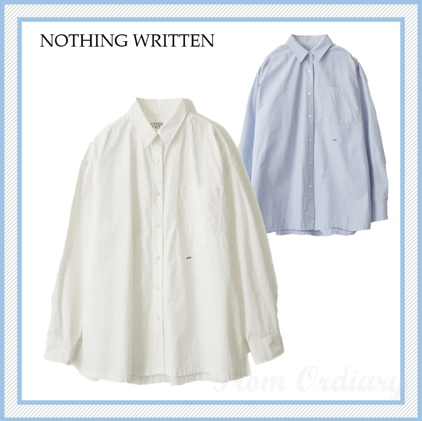 NOTHING WRITTEN  |Street Style Logo Shirts & Blouses