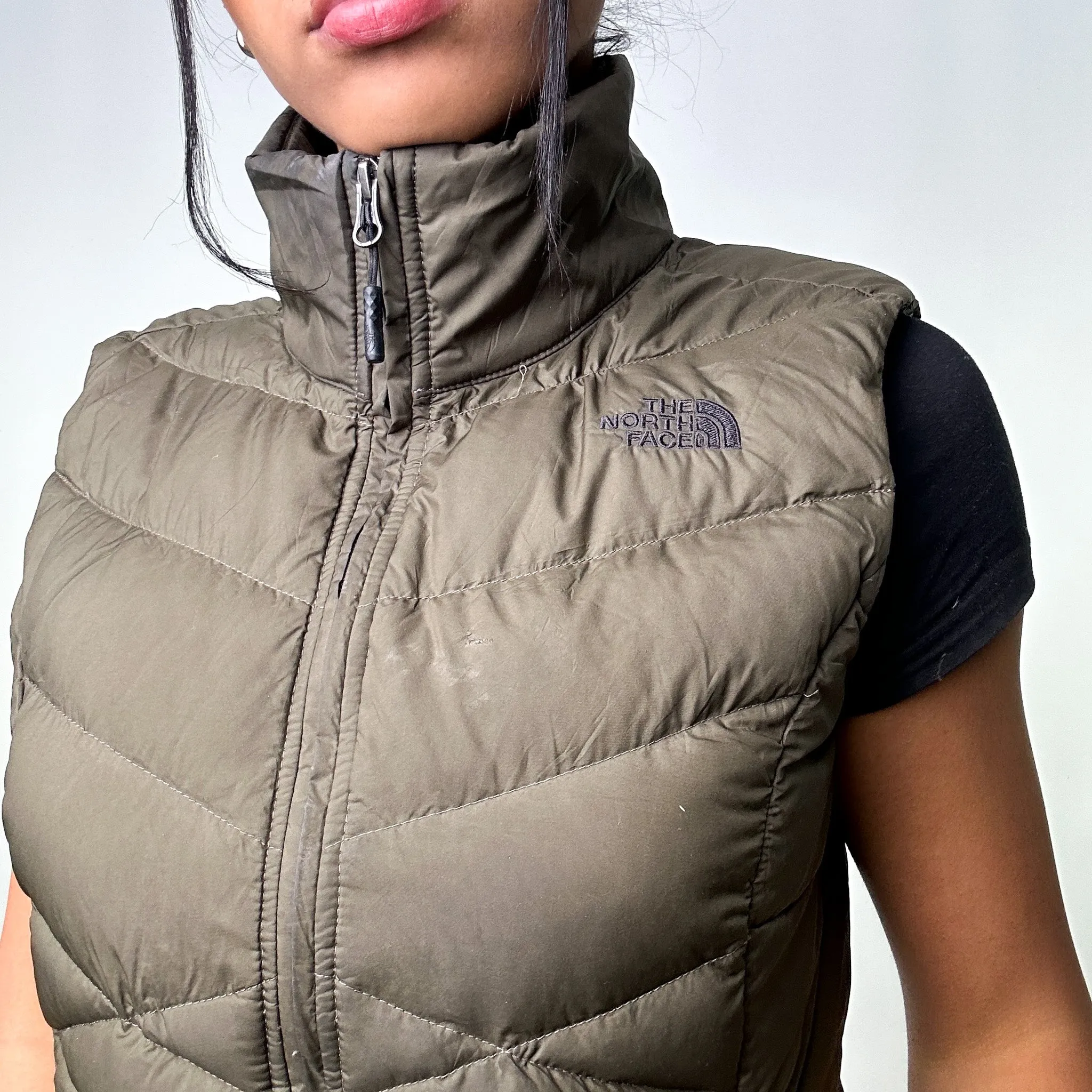 Olive Green 90s The North Face 550 Series Puffer Jacket Coat Gilet (M)