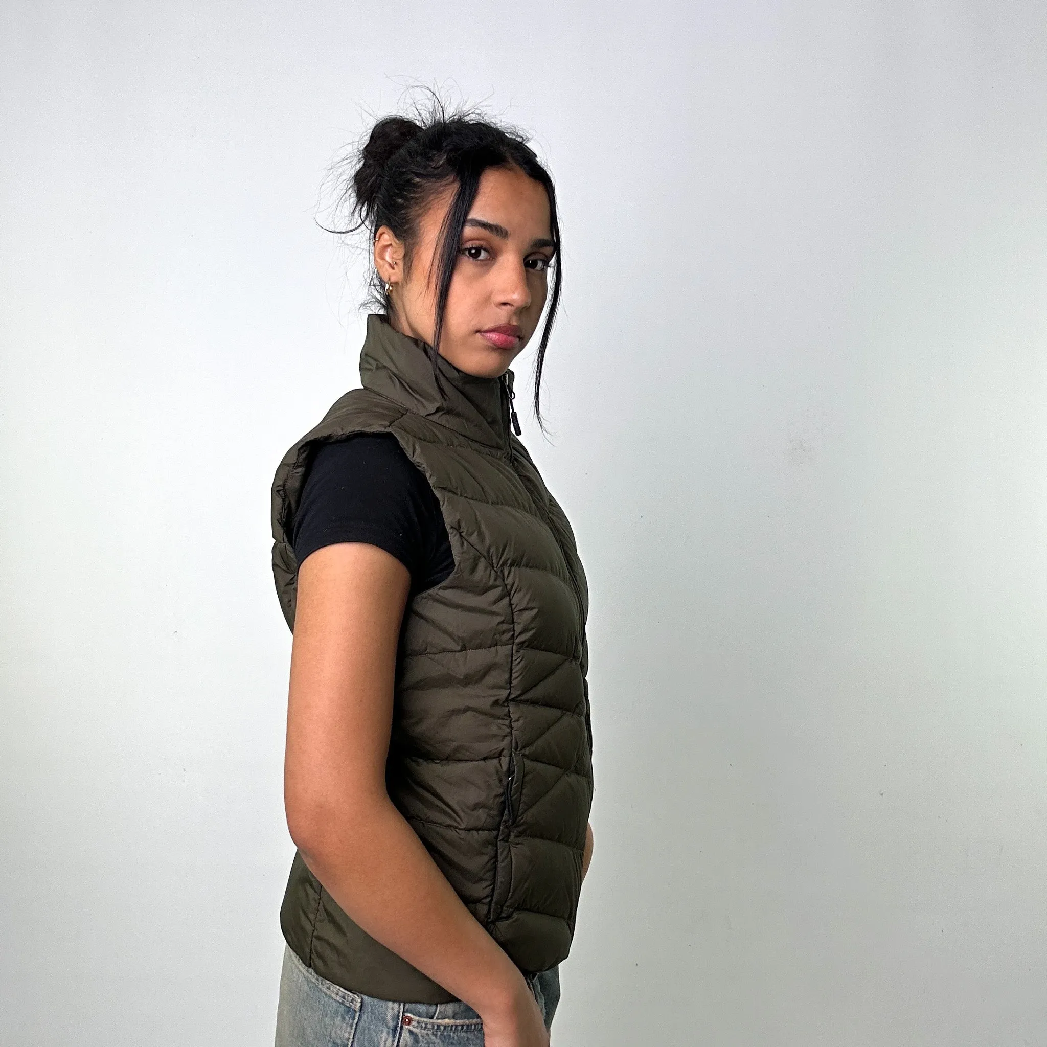 Olive Green 90s The North Face 550 Series Puffer Jacket Coat Gilet (M)