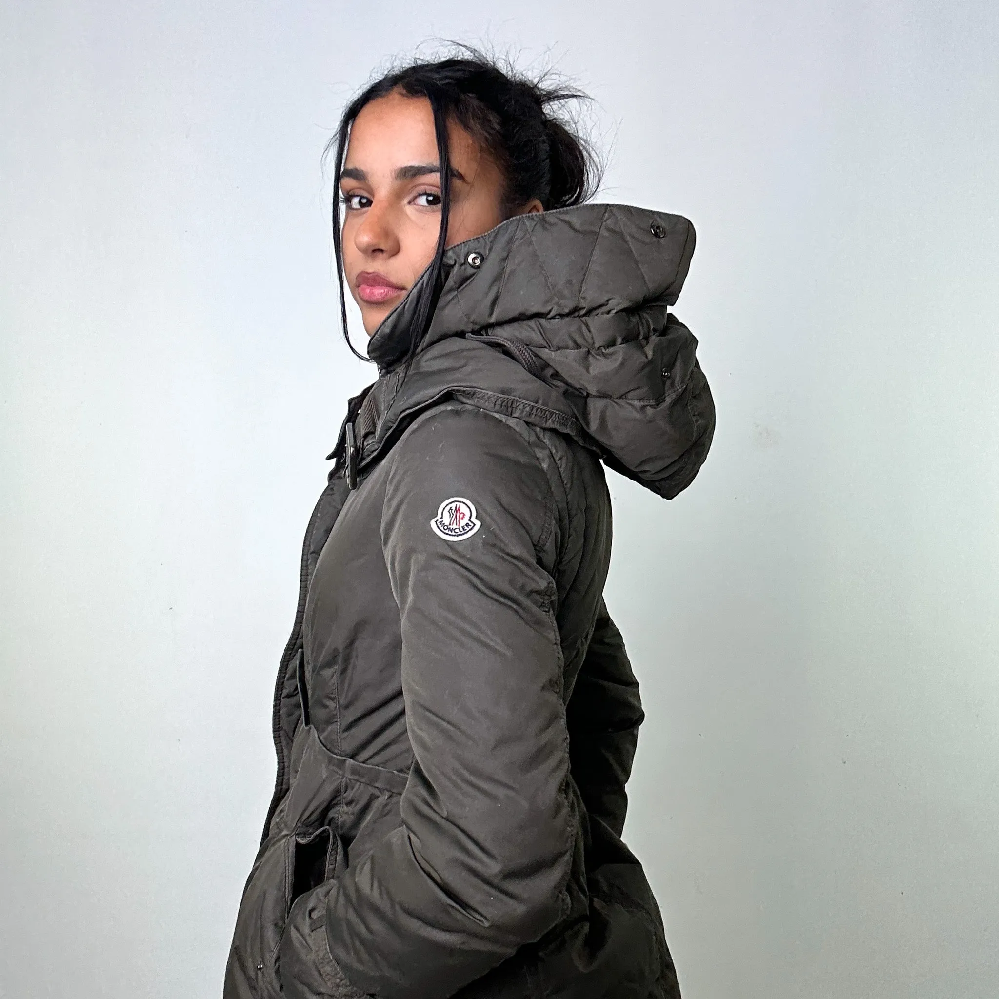 Olive Green y2ks Moncler Phalangere Puffer Jacket Coat (S)