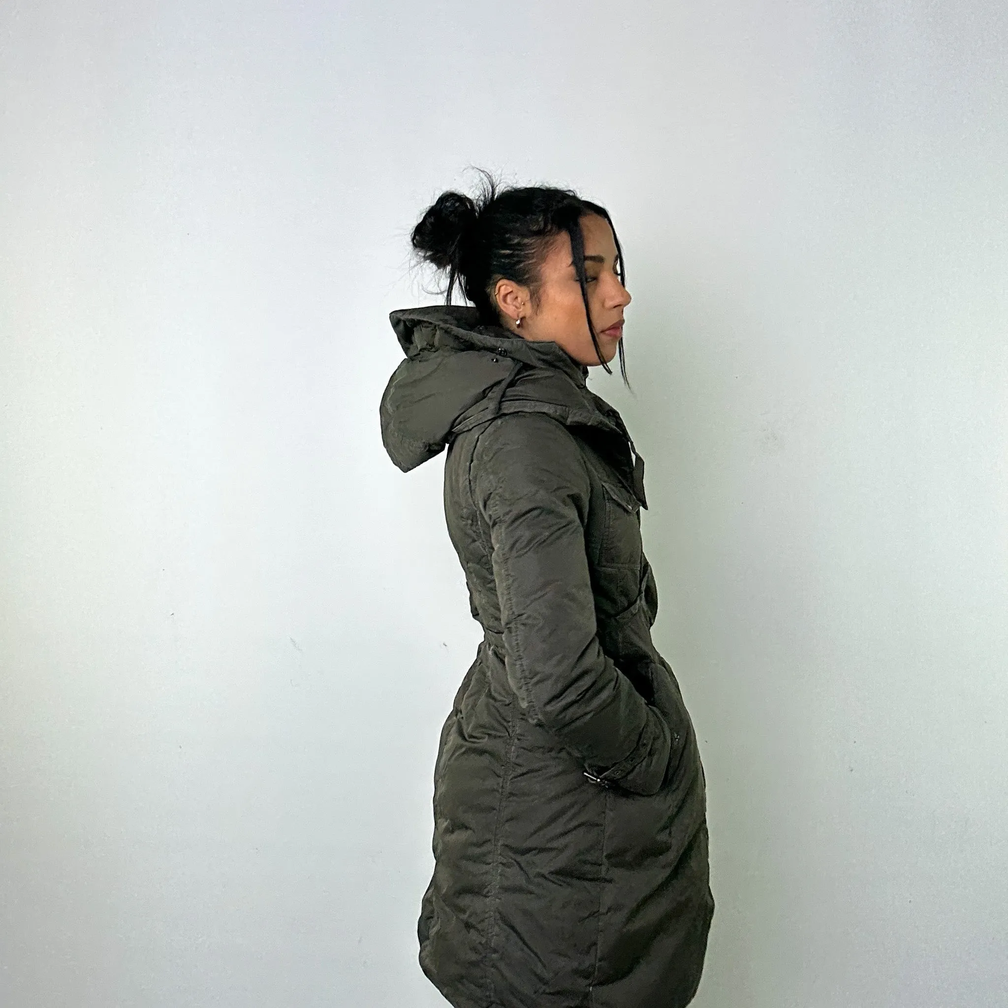 Olive Green y2ks Moncler Phalangere Puffer Jacket Coat (S)