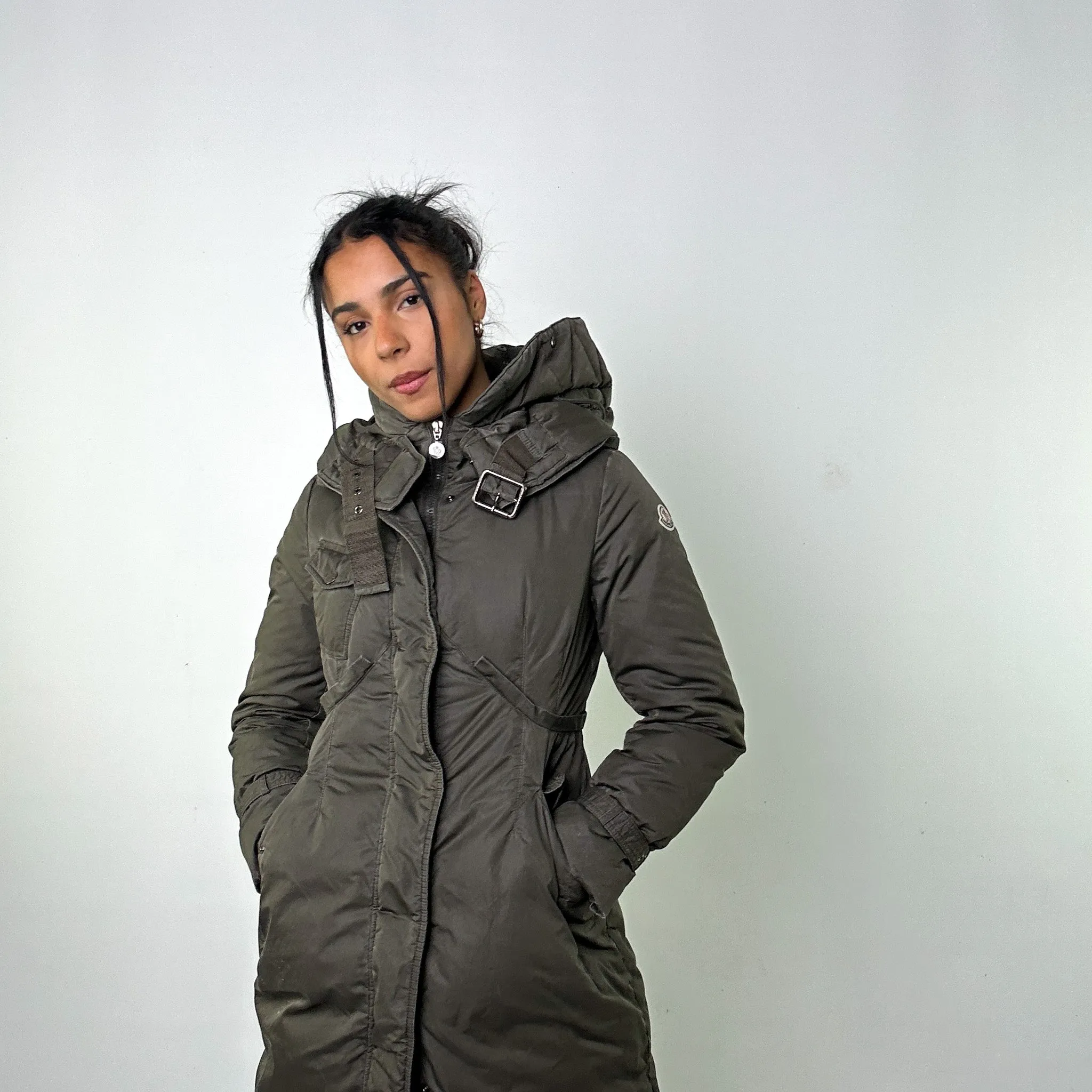 Olive Green y2ks Moncler Phalangere Puffer Jacket Coat (S)