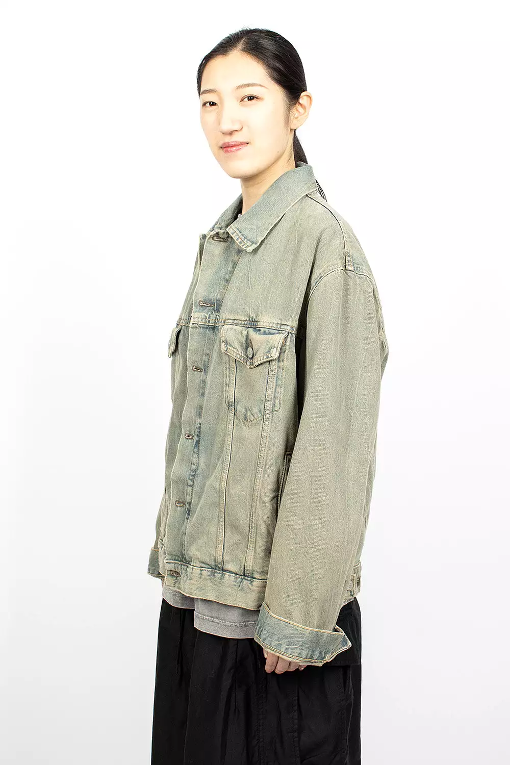 Oversized Denim Jacket Blue/Beige