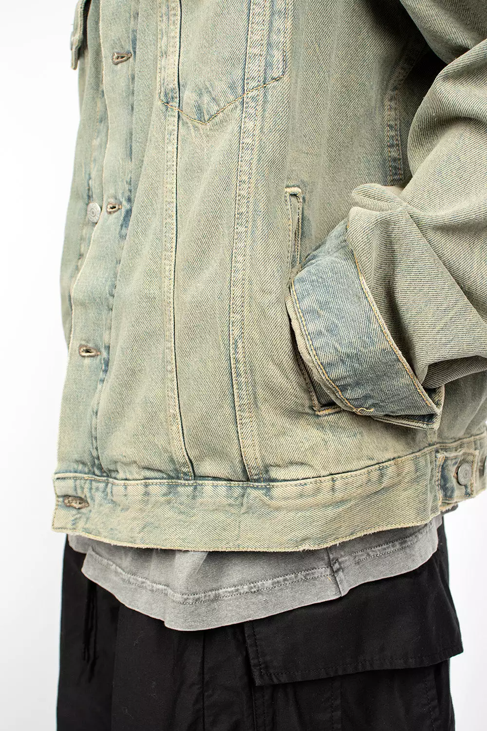 Oversized Denim Jacket Blue/Beige