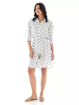 PEACOCK SHIRT DRESS GREY