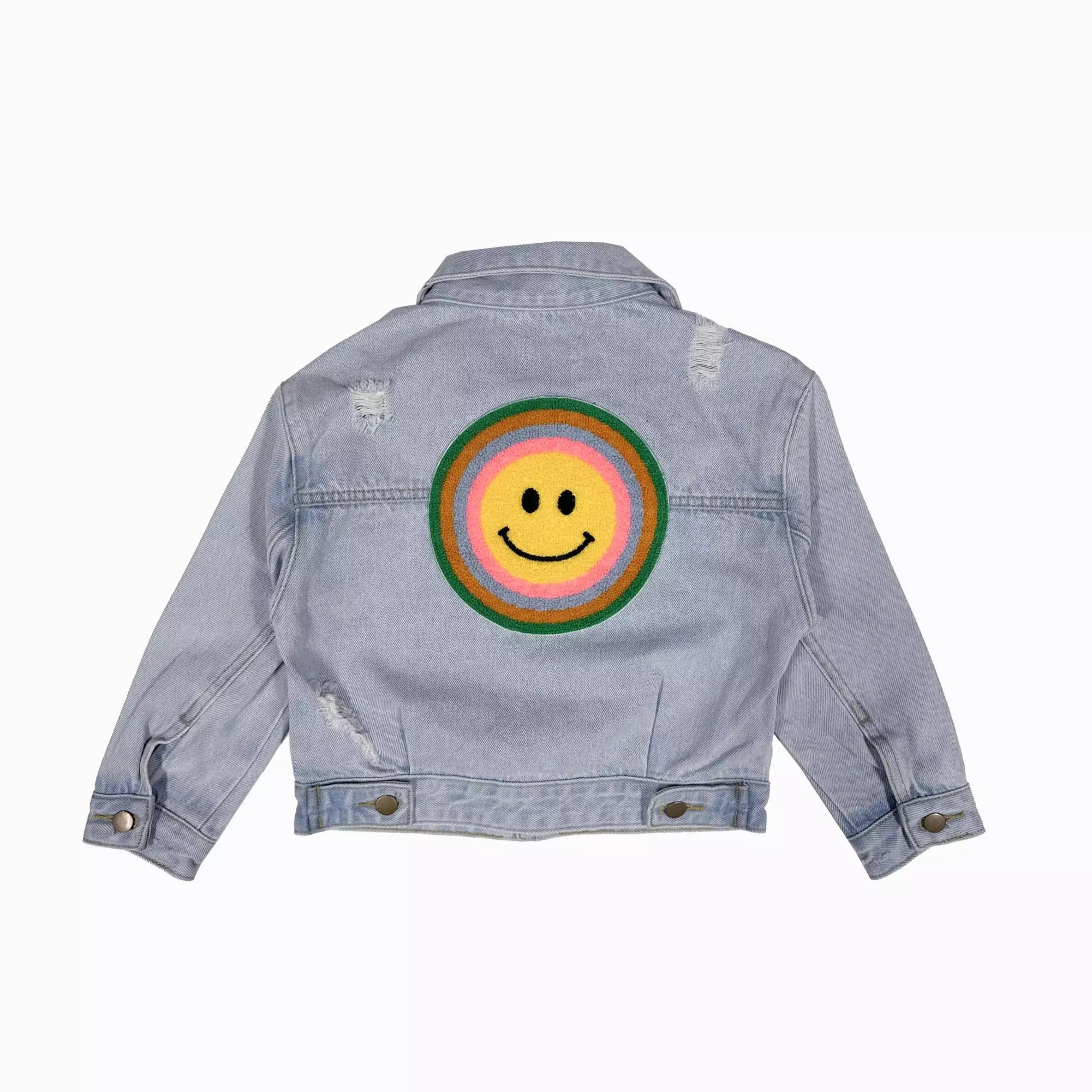 PH Play by Petite Hailey Patched Denim Jacket - Neutral Smile