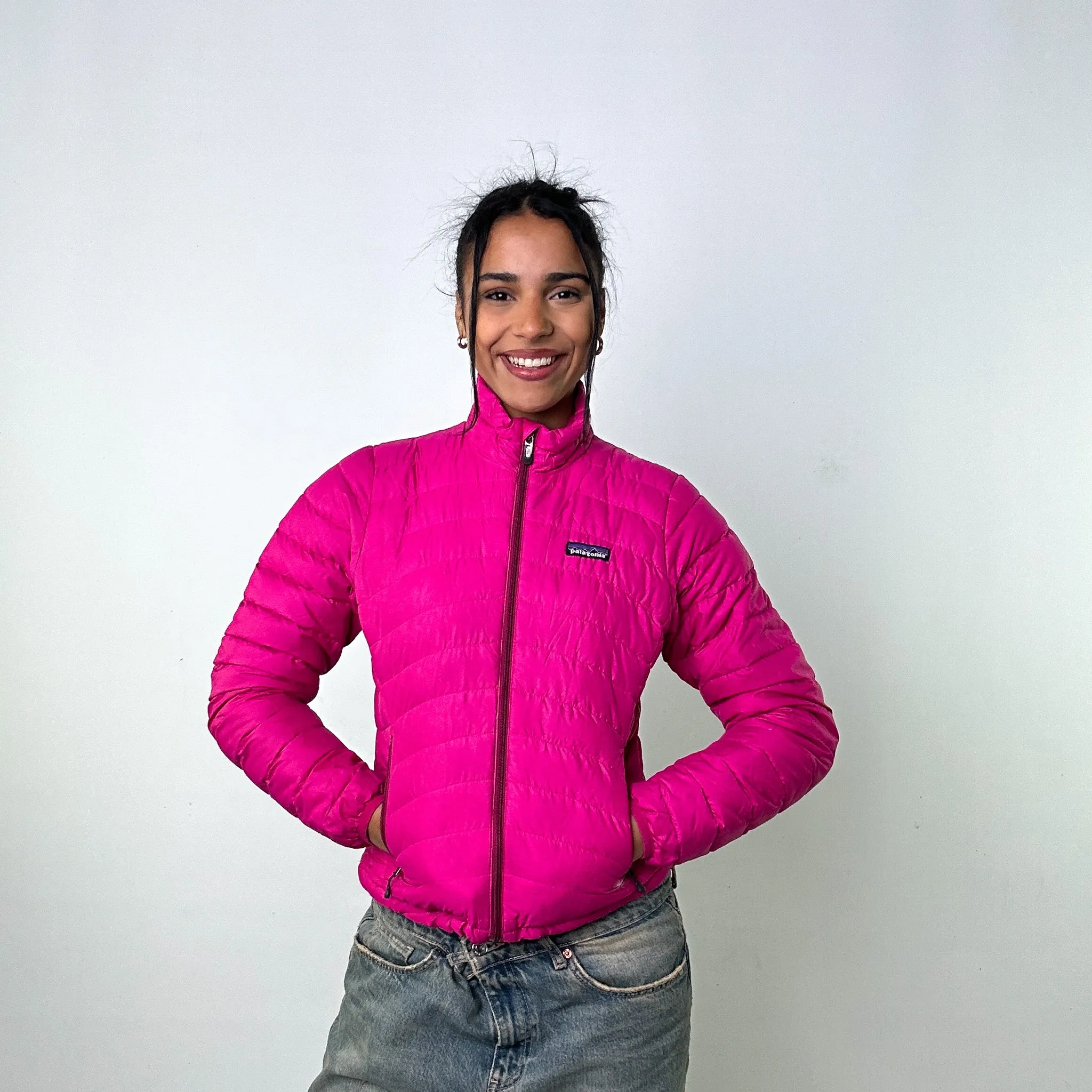 Pink 90s Patagonia Puffer Jacket Coat (XS)