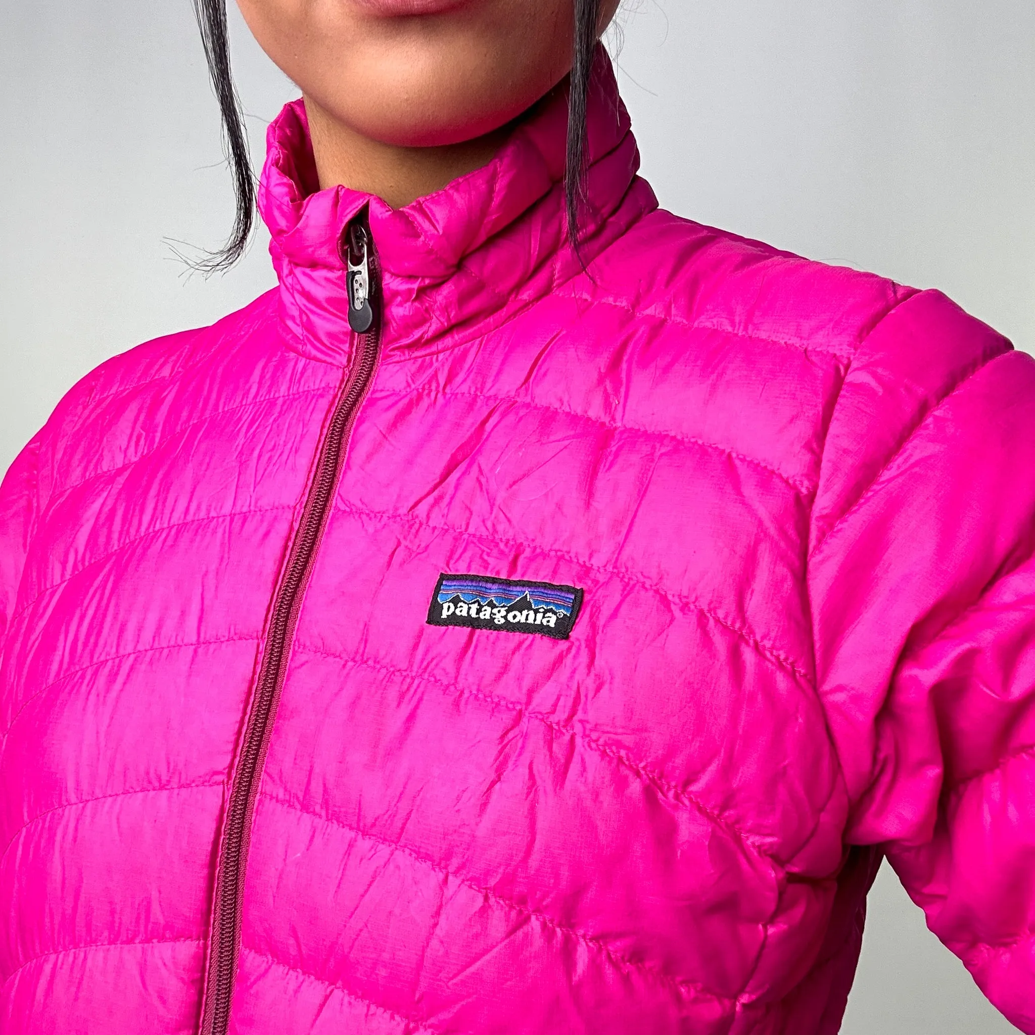 Pink 90s Patagonia Puffer Jacket Coat (XS)