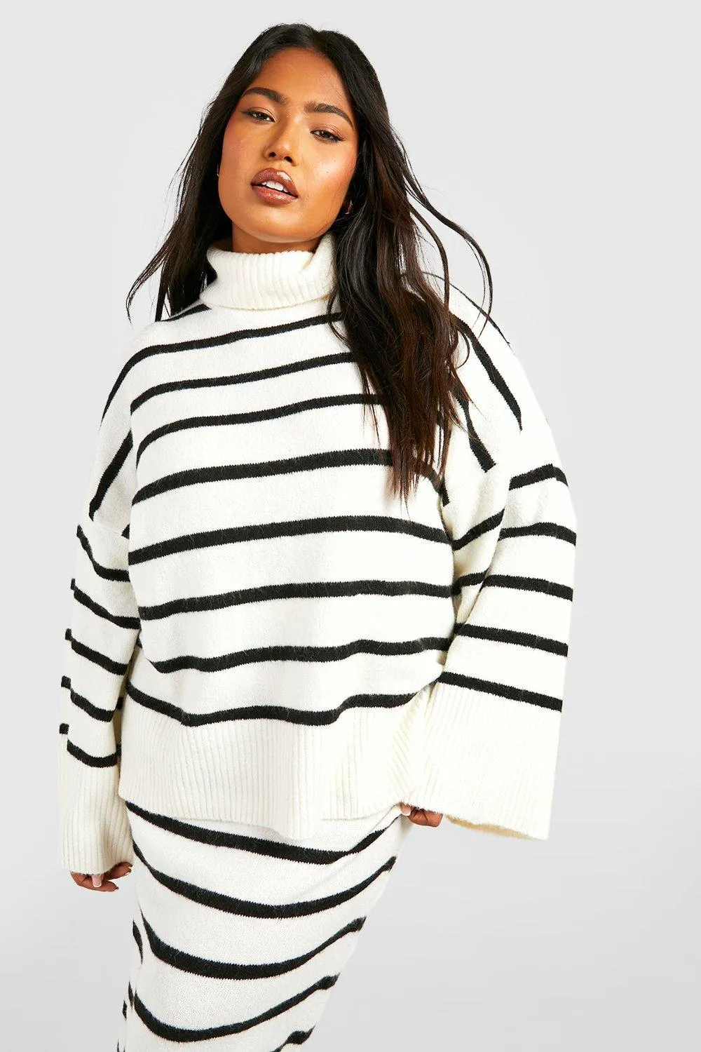 Plus Soft Knit Stripe Sweater