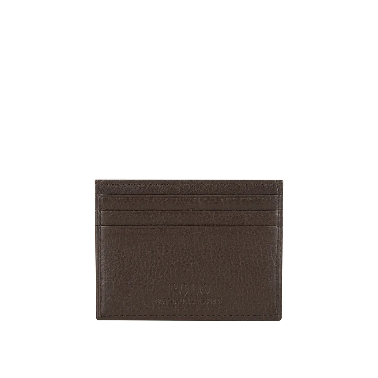 POLO RALPH LAUREN Debossed Logo Textured Cardholder - Brown