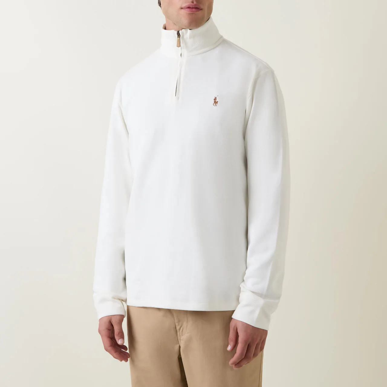 POLO RALPH LAUREN Logo Half-Zip Sweatshirt - Cream