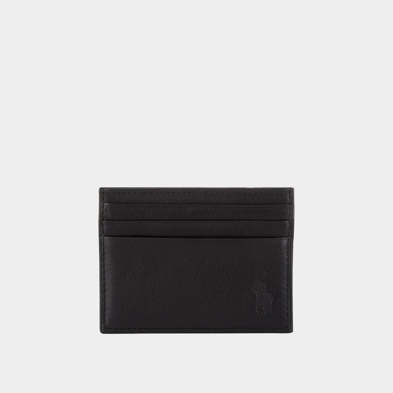 POLO RALPH LAUREN Pebbled Leather Cardholder - Black