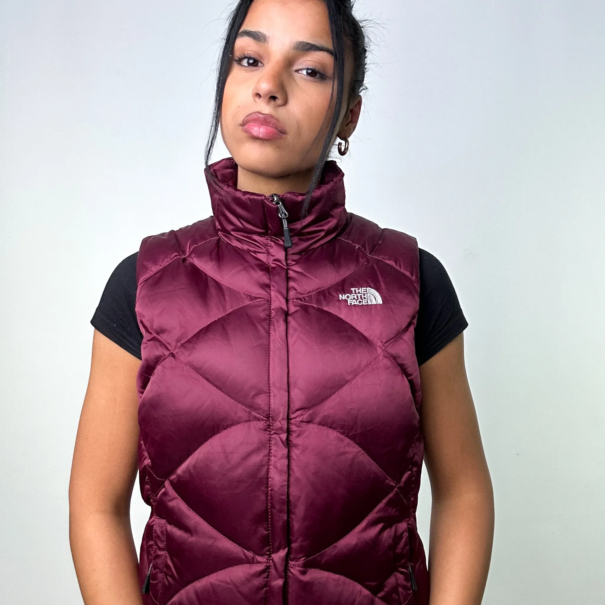 Purple 90s The North Face 550 Series Puffer Jacket Coat Gilet (M)