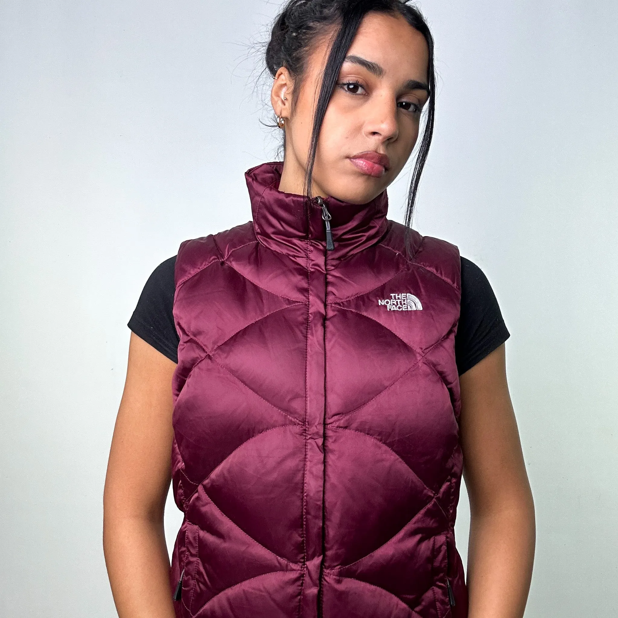 Purple 90s The North Face 550 Series Puffer Jacket Coat Gilet (M)