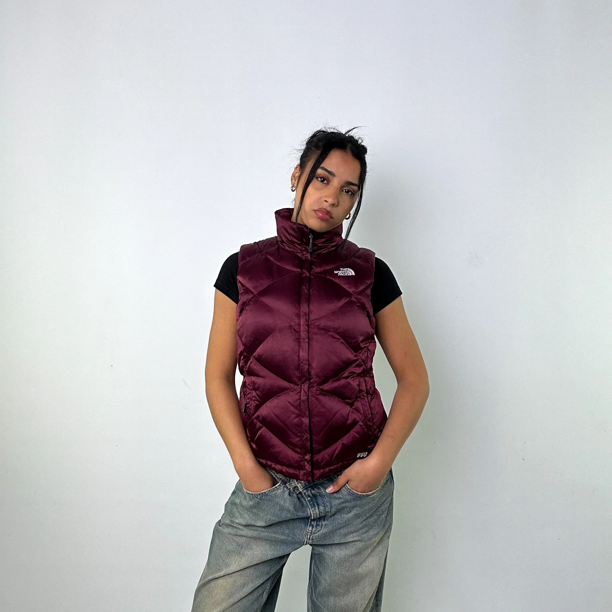 Purple 90s The North Face 550 Series Puffer Jacket Coat Gilet (M)