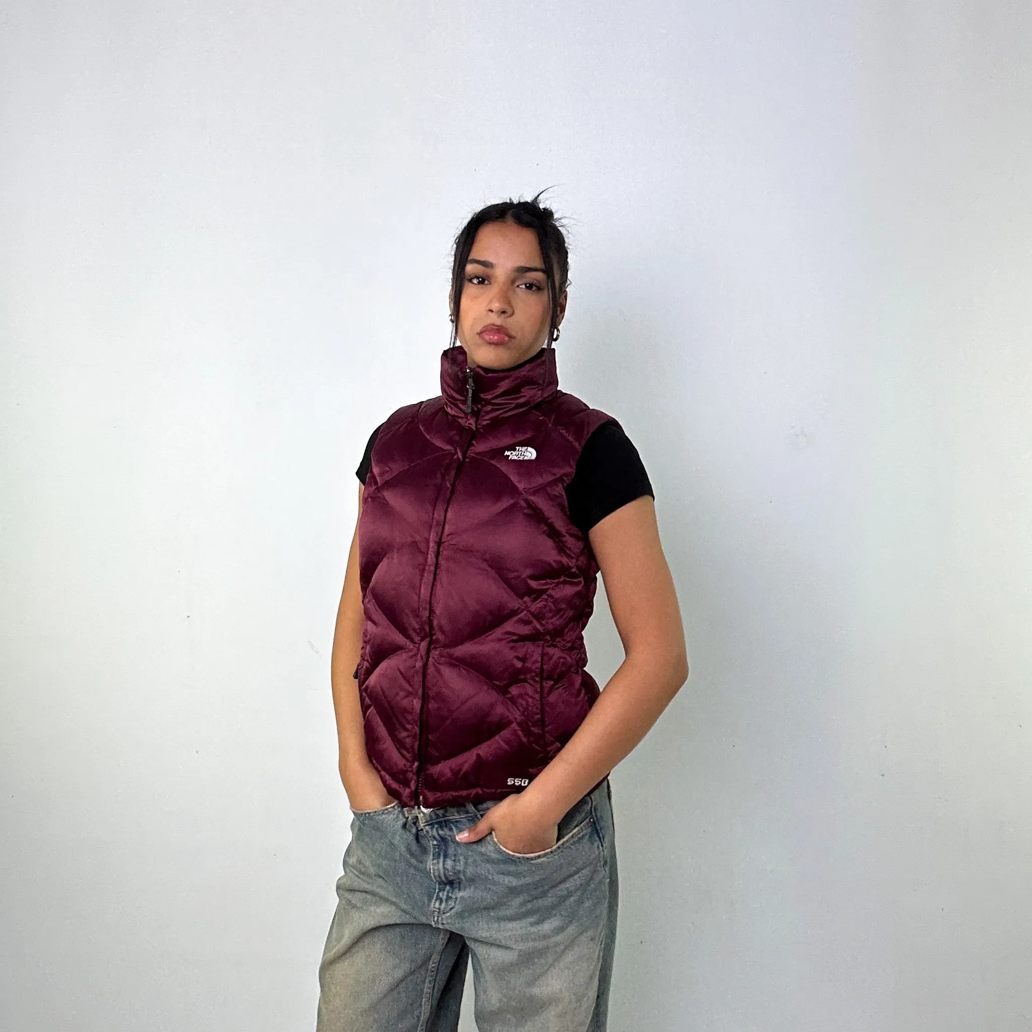 Purple 90s The North Face 550 Series Puffer Jacket Coat Gilet (M)