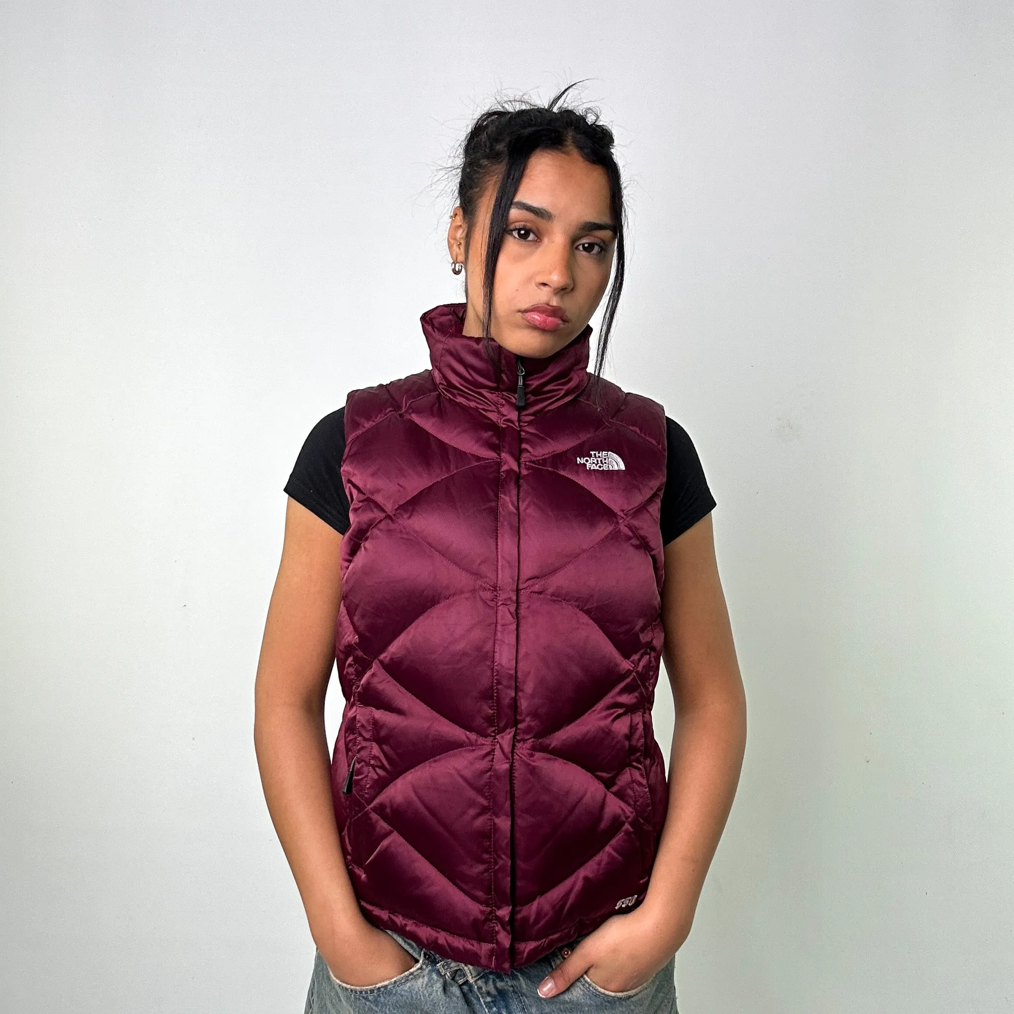 Purple 90s The North Face 550 Series Puffer Jacket Coat Gilet (M)