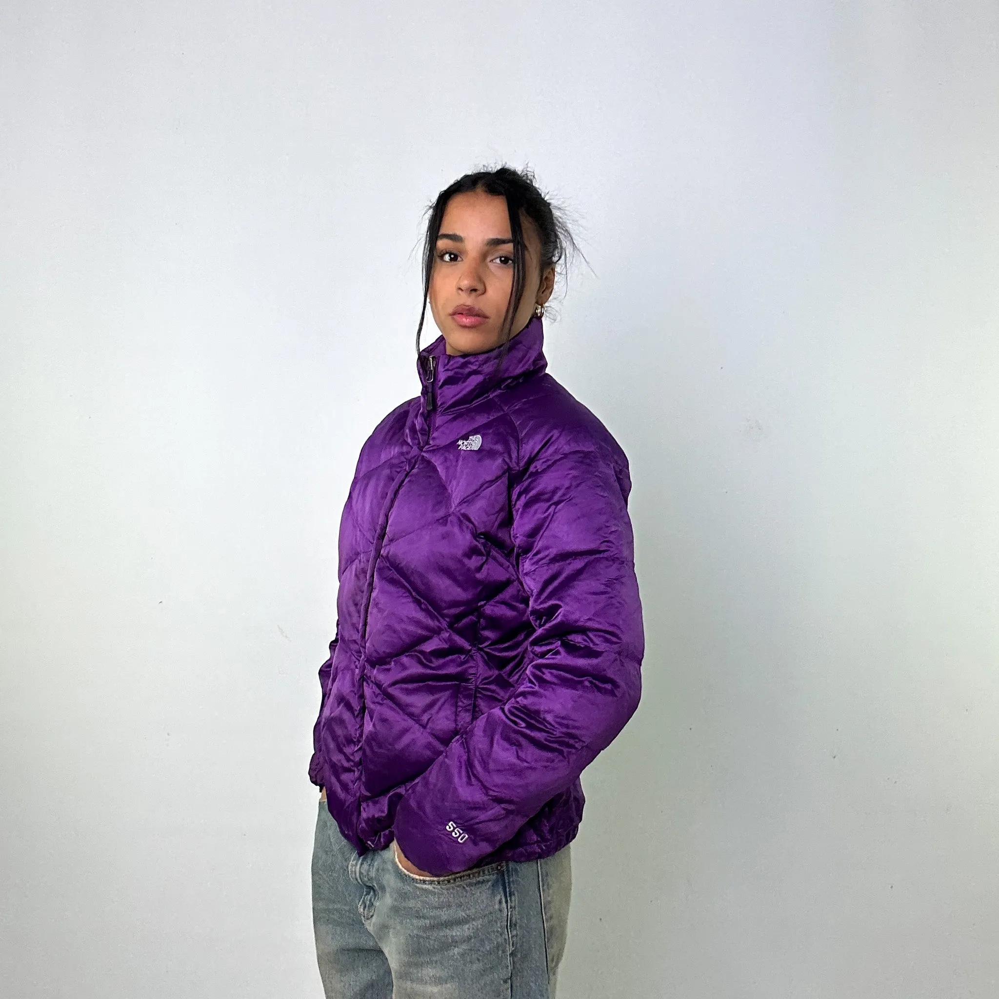 Purple 90s The North Face 550 Series Puffer Jacket Coat (L)