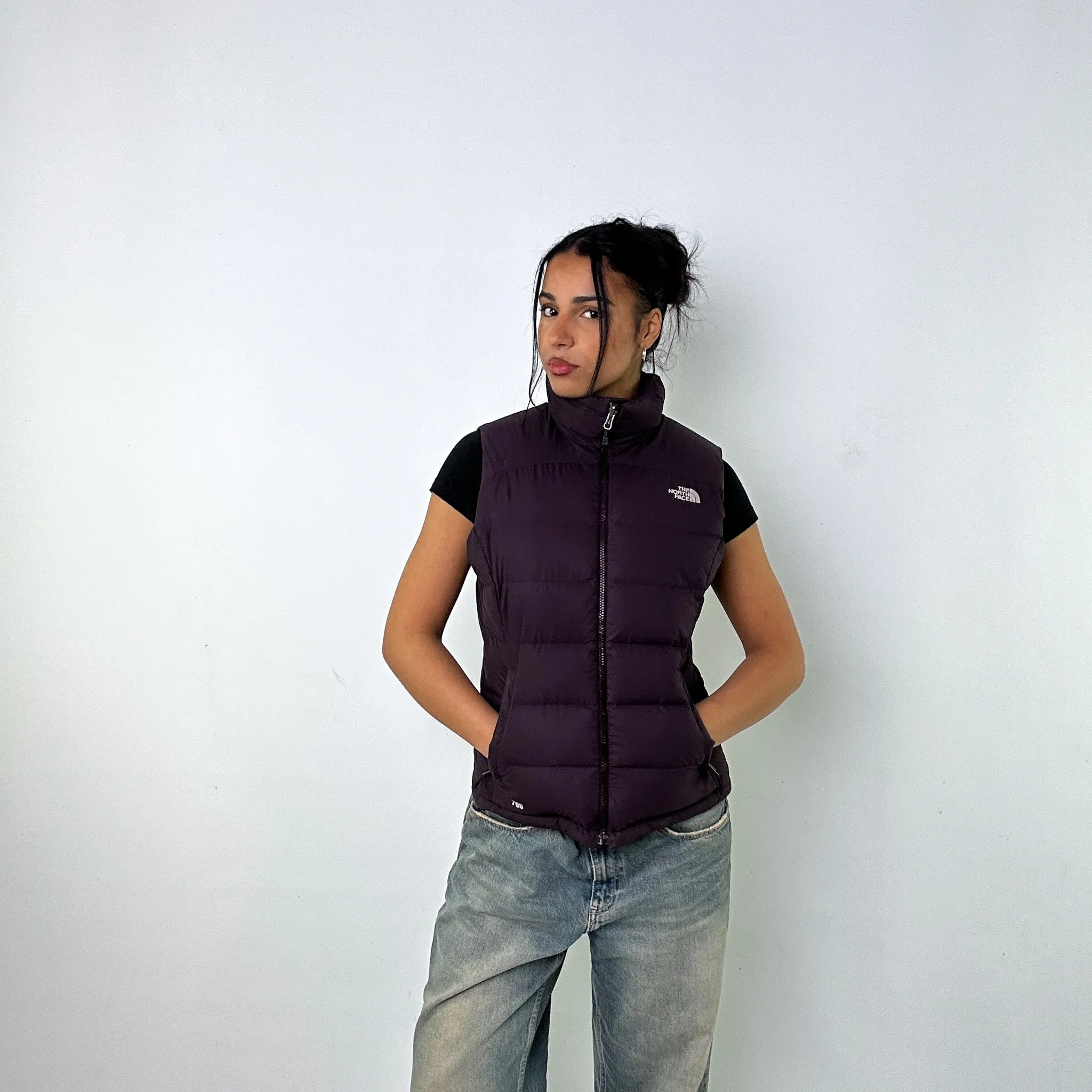 Purple 90s The North Face 700 Series Puffer Jacket Coat Gilet (M)