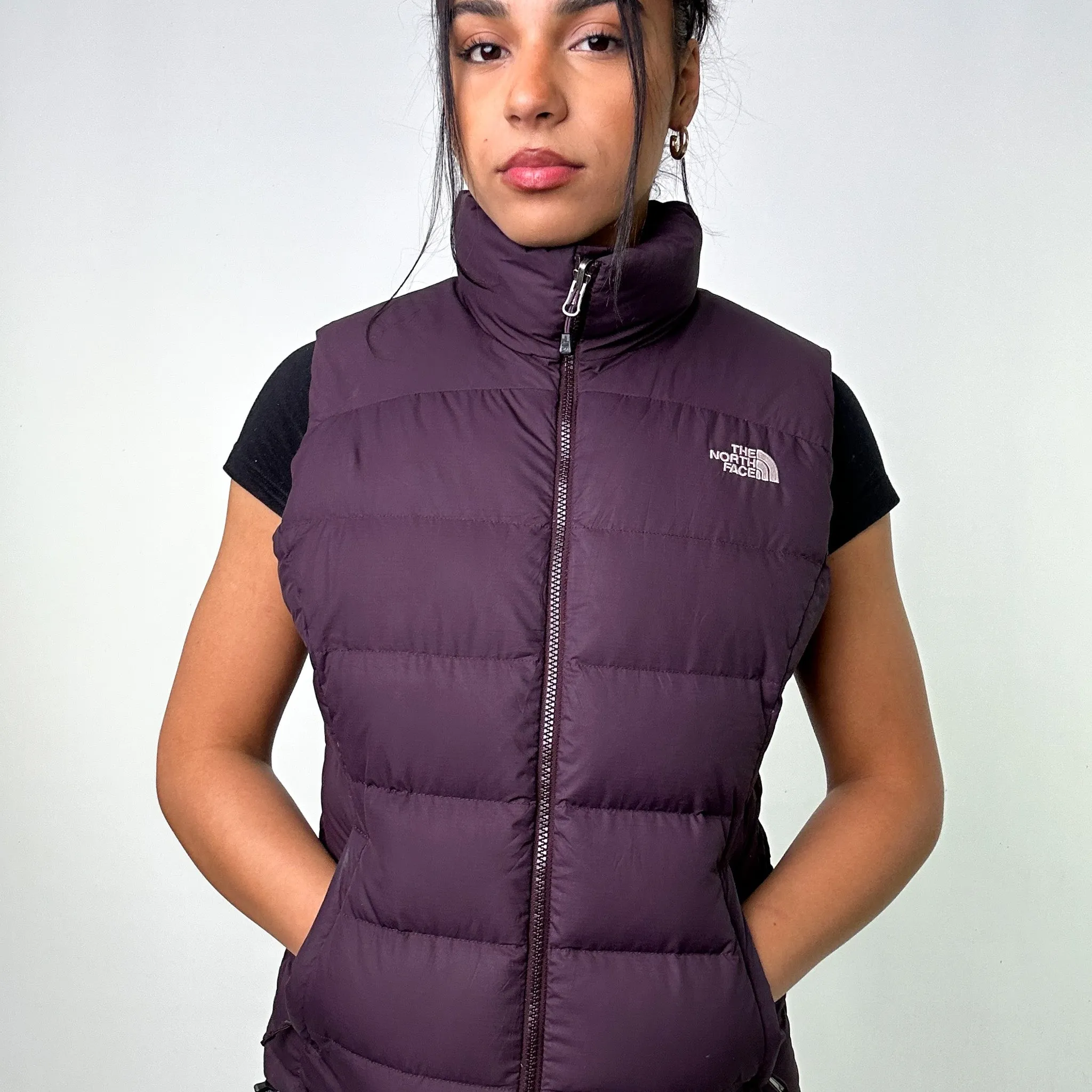 Purple 90s The North Face 700 Series Puffer Jacket Coat Gilet (M)