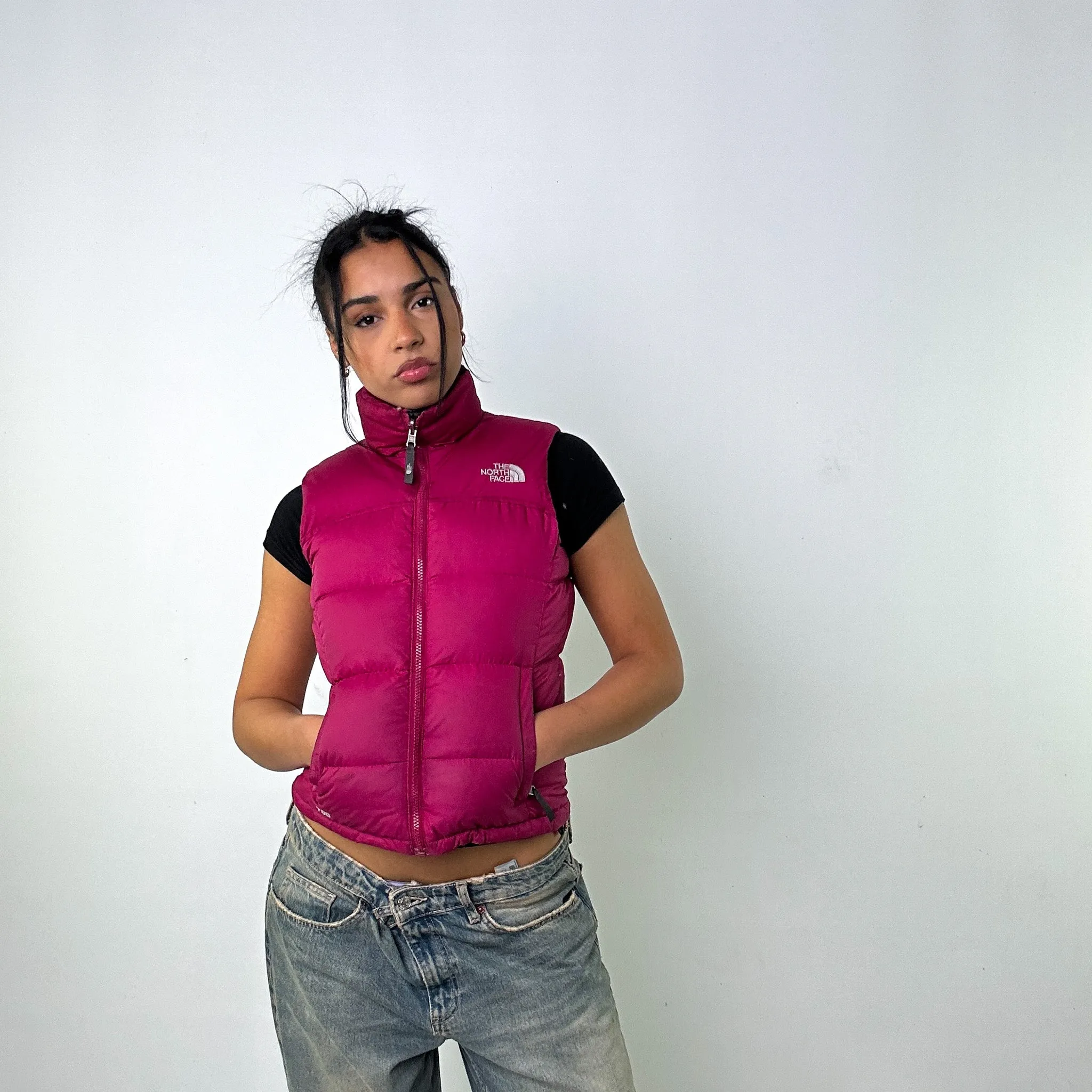 Purple 90s The North Face 700 Series Puffer Jacket Coat Gilet (XS)