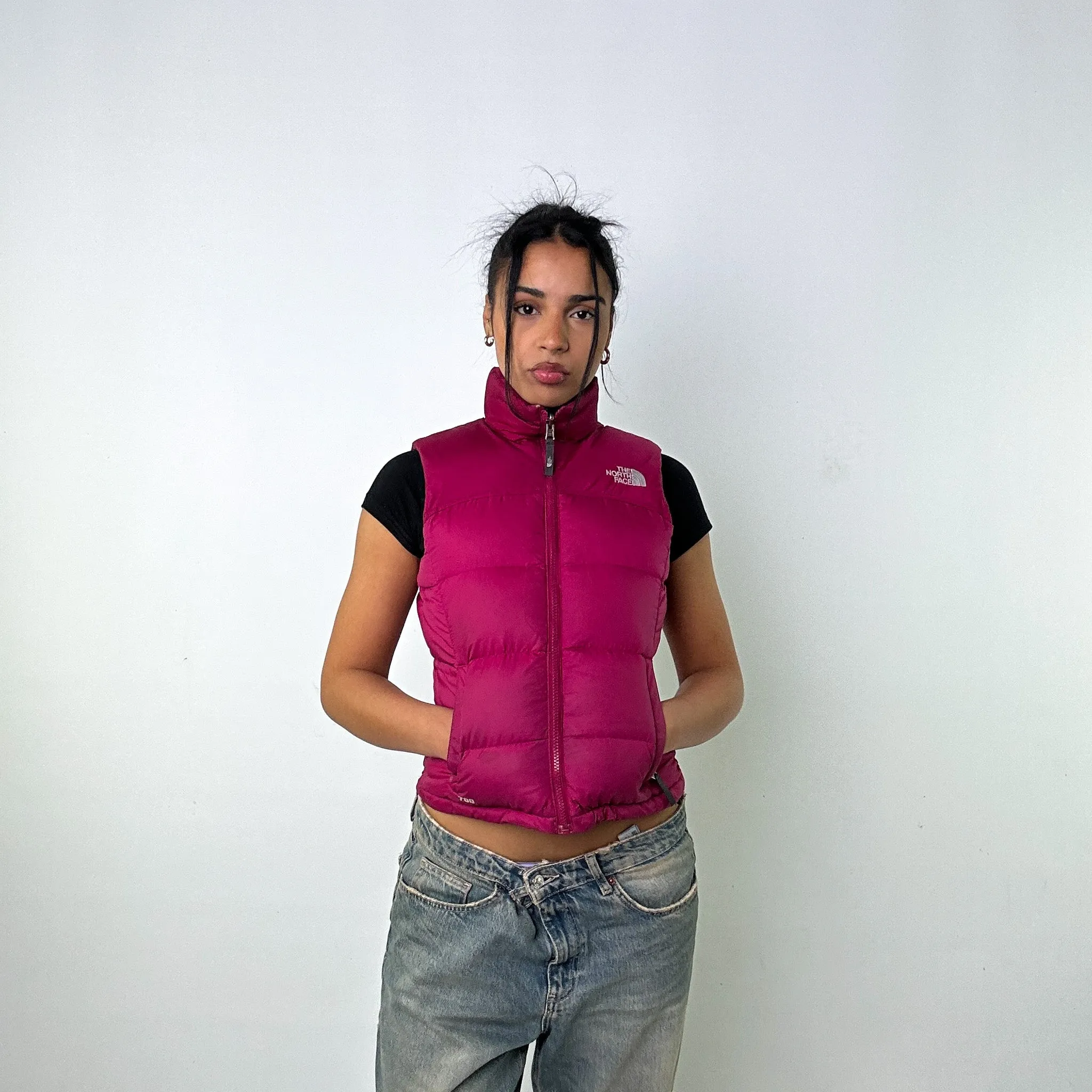 Purple 90s The North Face 700 Series Puffer Jacket Coat Gilet (XS)