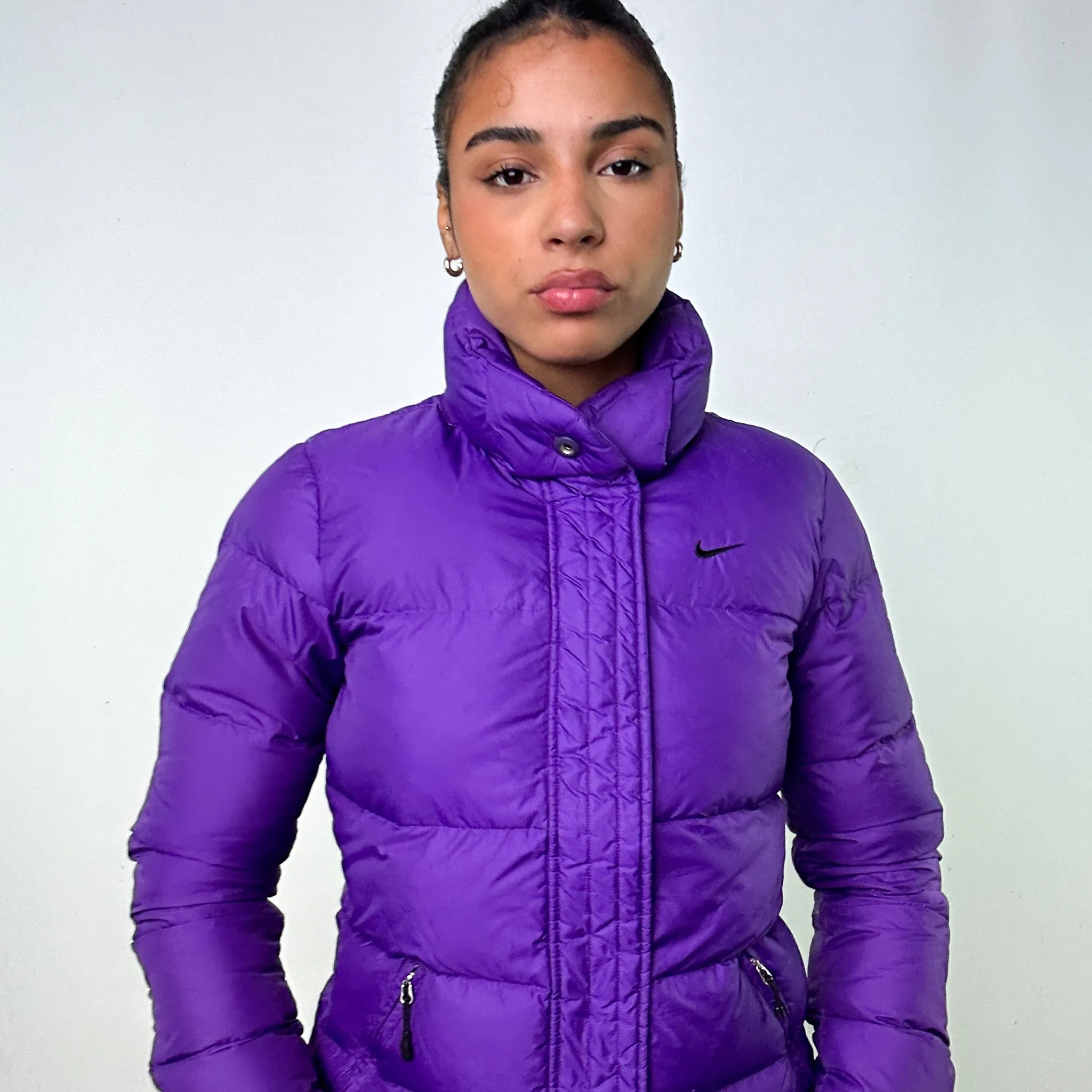 Purple y2ks NIKE Puffer Jacket Coat (M)