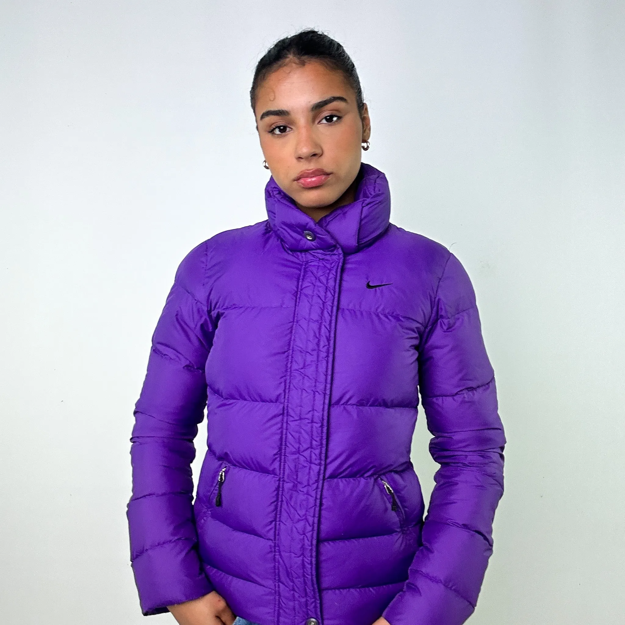 Purple y2ks NIKE Puffer Jacket Coat (M)