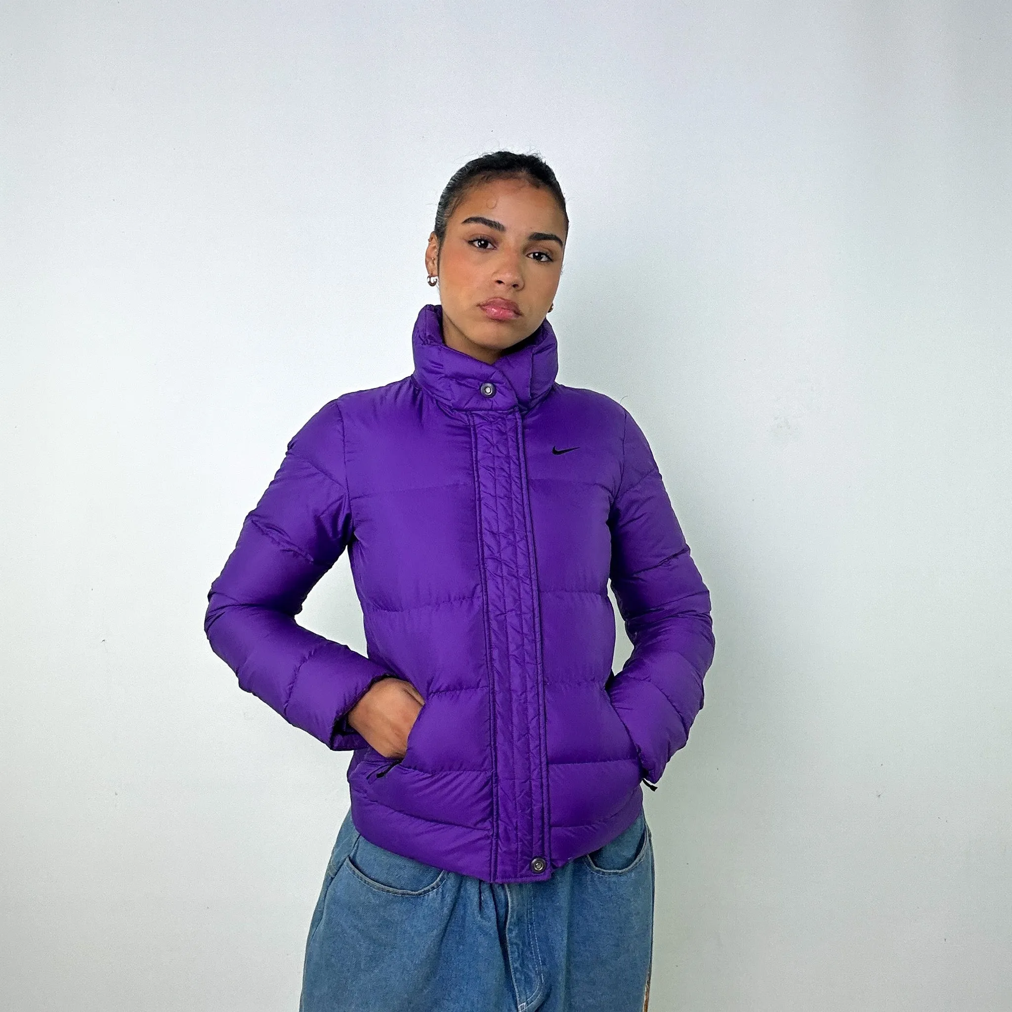 Purple y2ks NIKE Puffer Jacket Coat (M)