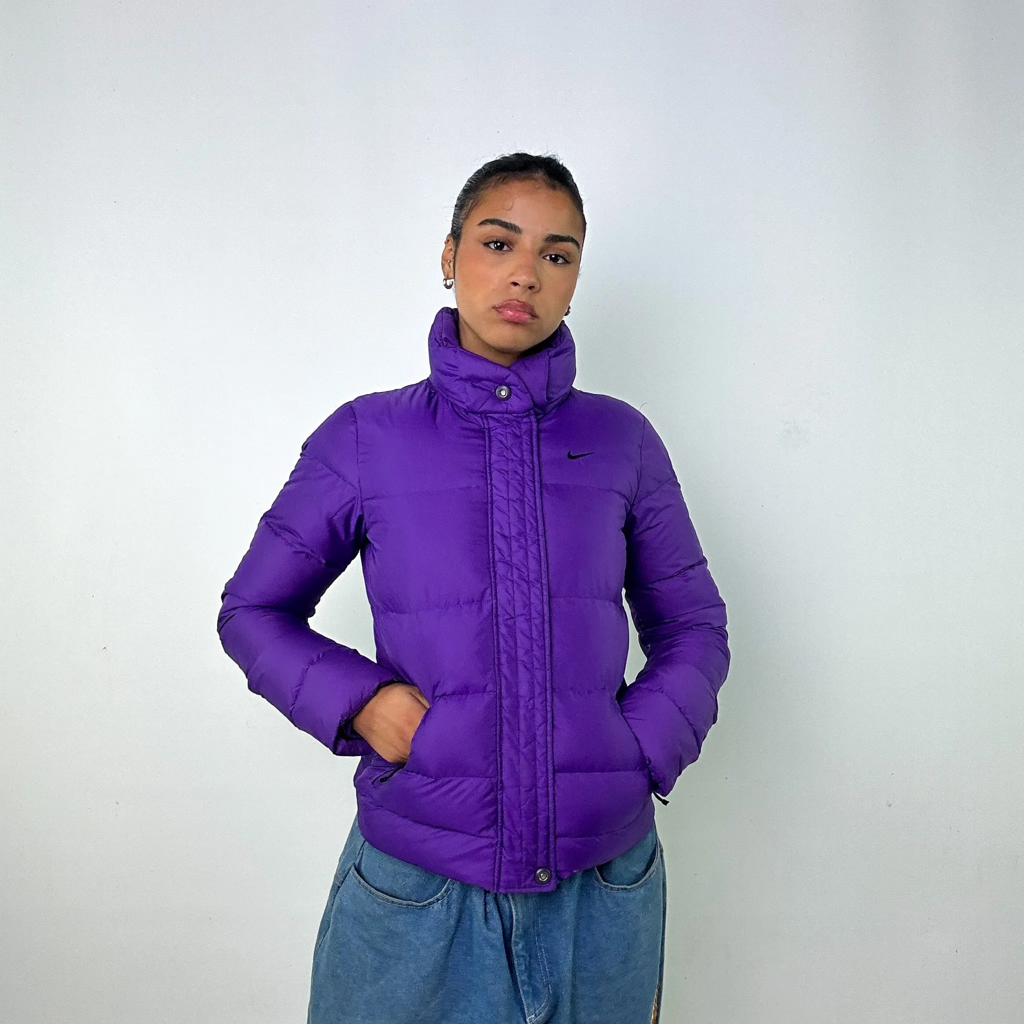 Purple y2ks NIKE Puffer Jacket Coat (M)