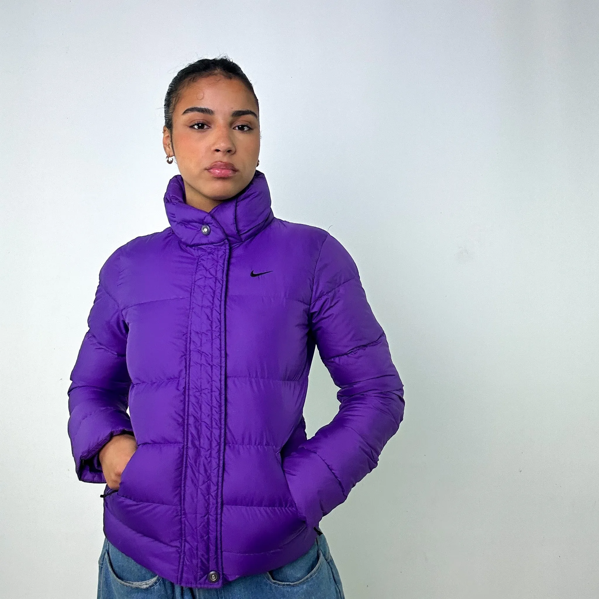 Purple y2ks NIKE Puffer Jacket Coat (M)