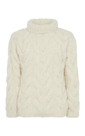 Ray Knit Sweater in Ivory Welfat Cashmere