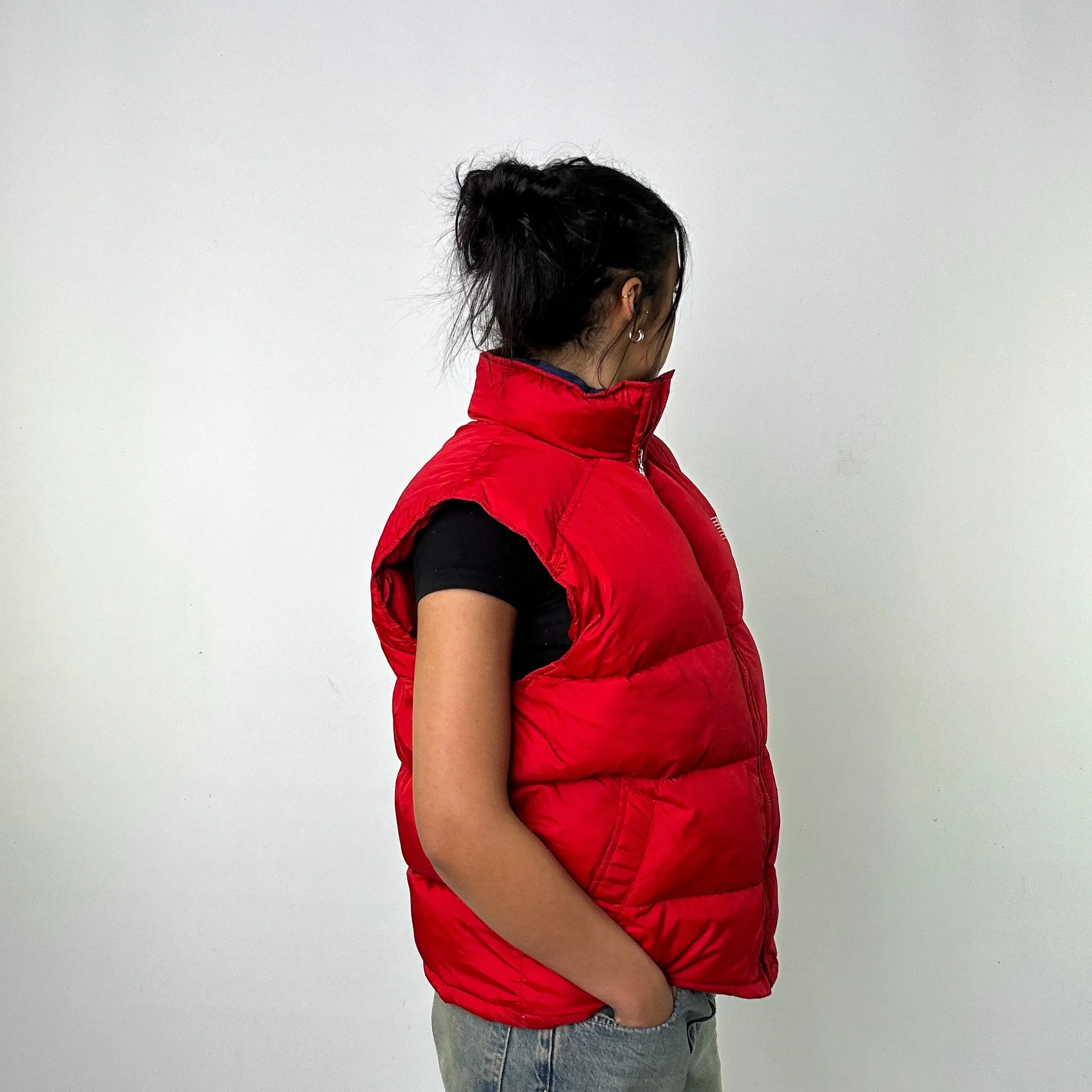 Red 90s Reebok USA Puffer Jacket Coat Gilet (L)