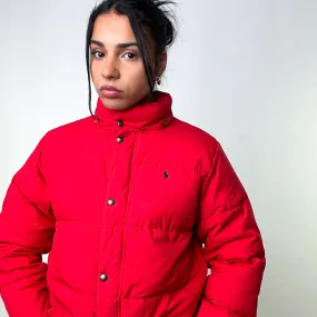 Red y2ks Polo Ralph Lauren Puffer Jacket Coat (XL)