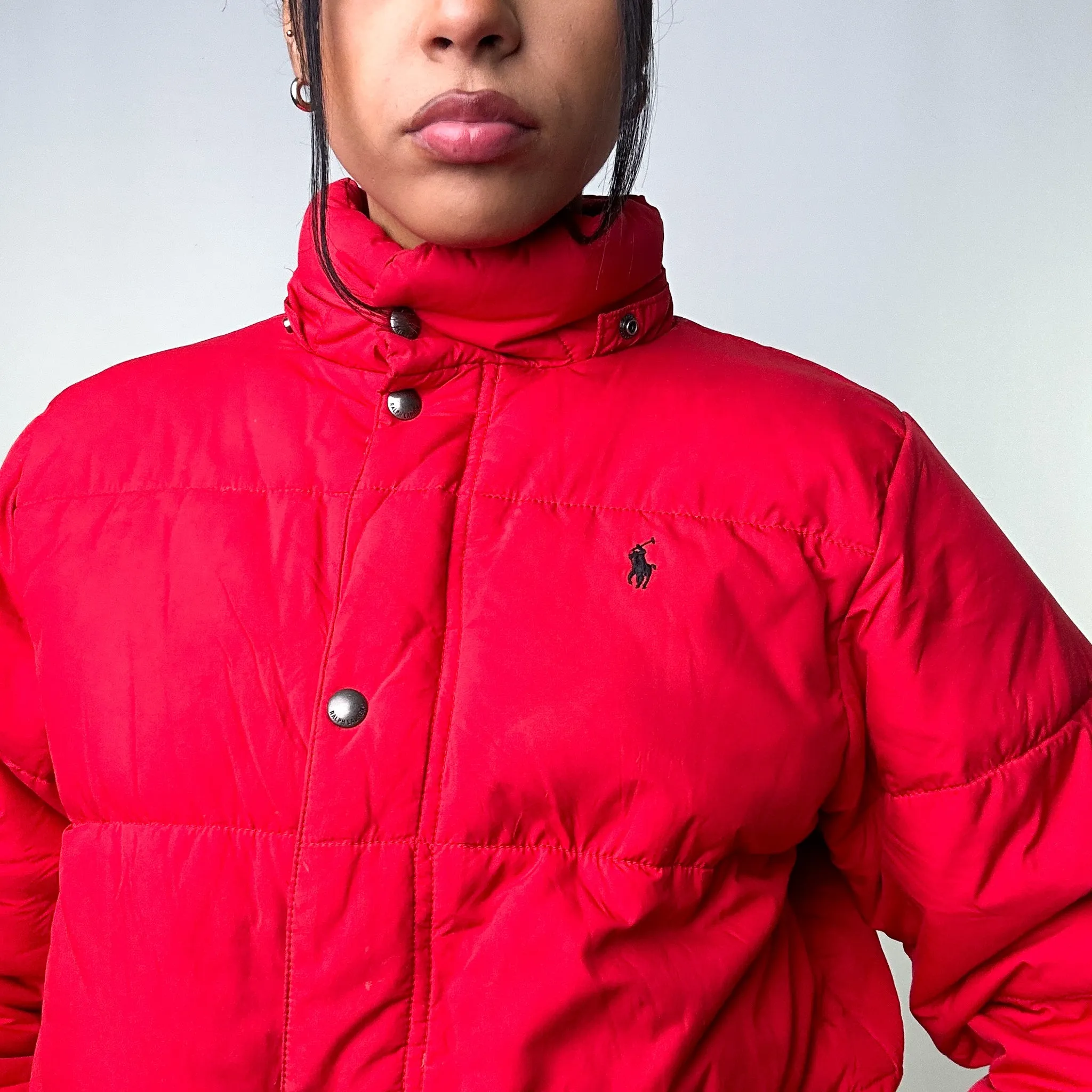 Red y2ks Polo Ralph Lauren Puffer Jacket Coat (XL)