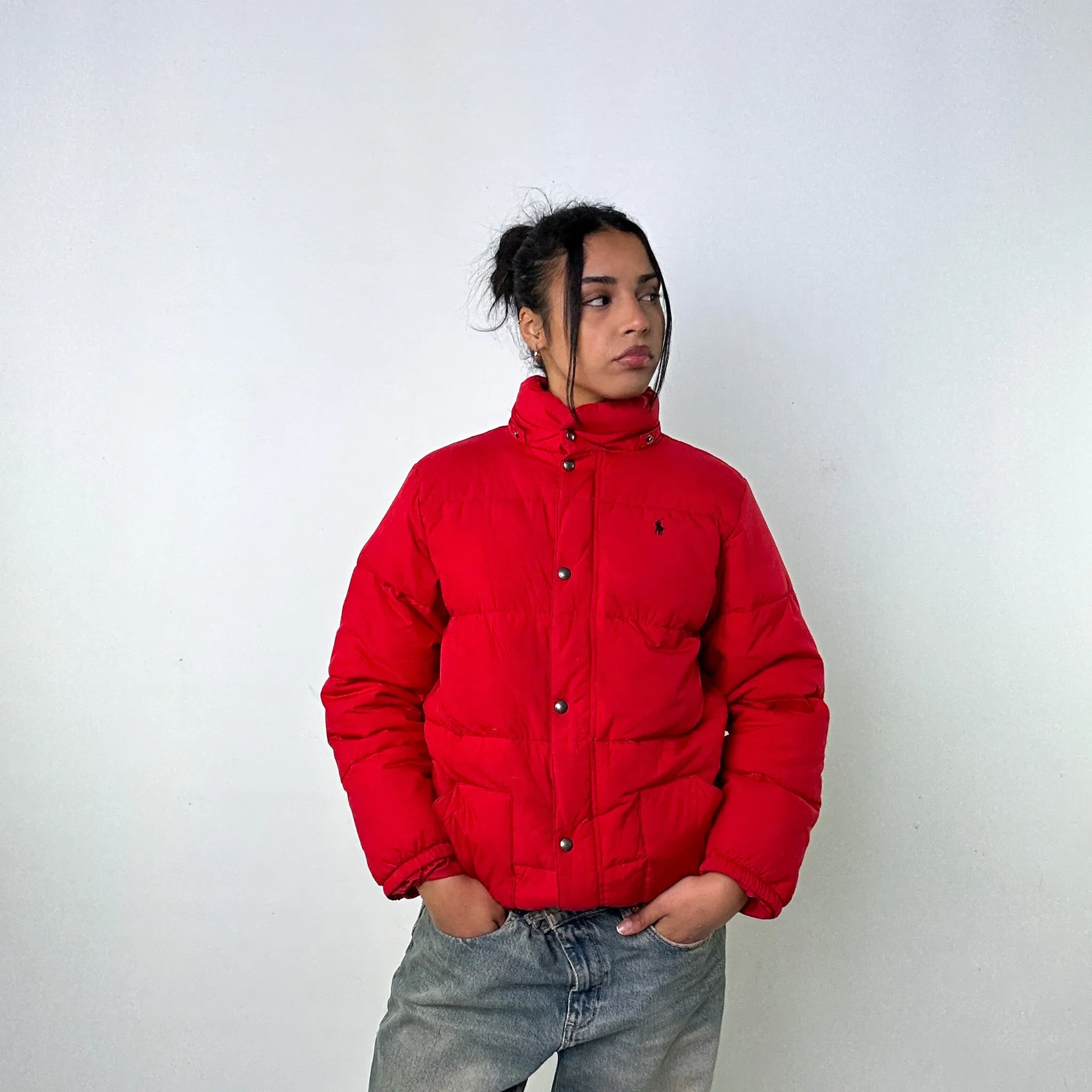 Red y2ks Polo Ralph Lauren Puffer Jacket Coat (XL)