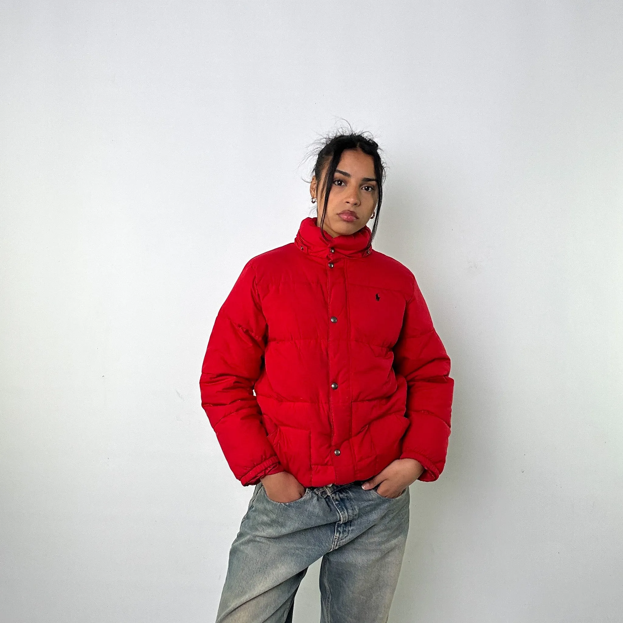 Red y2ks Polo Ralph Lauren Puffer Jacket Coat (XL)