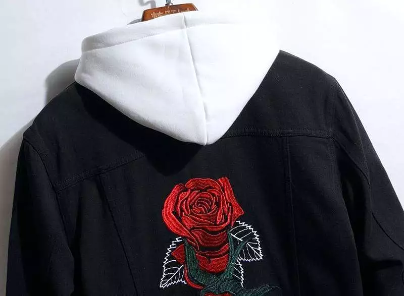 Rose Embroidered Denim Jacket