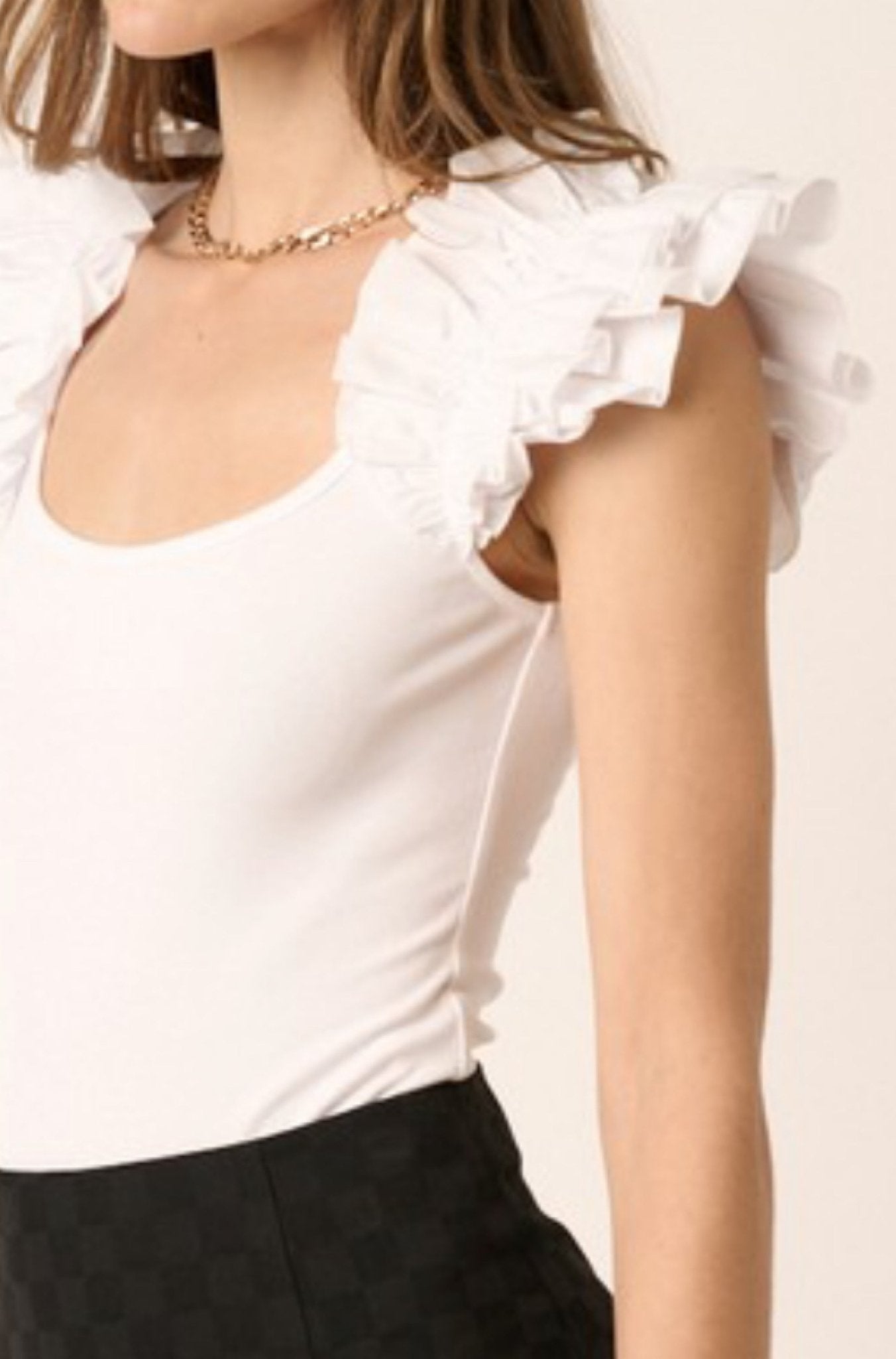 Ruffle Detail Bodysuit